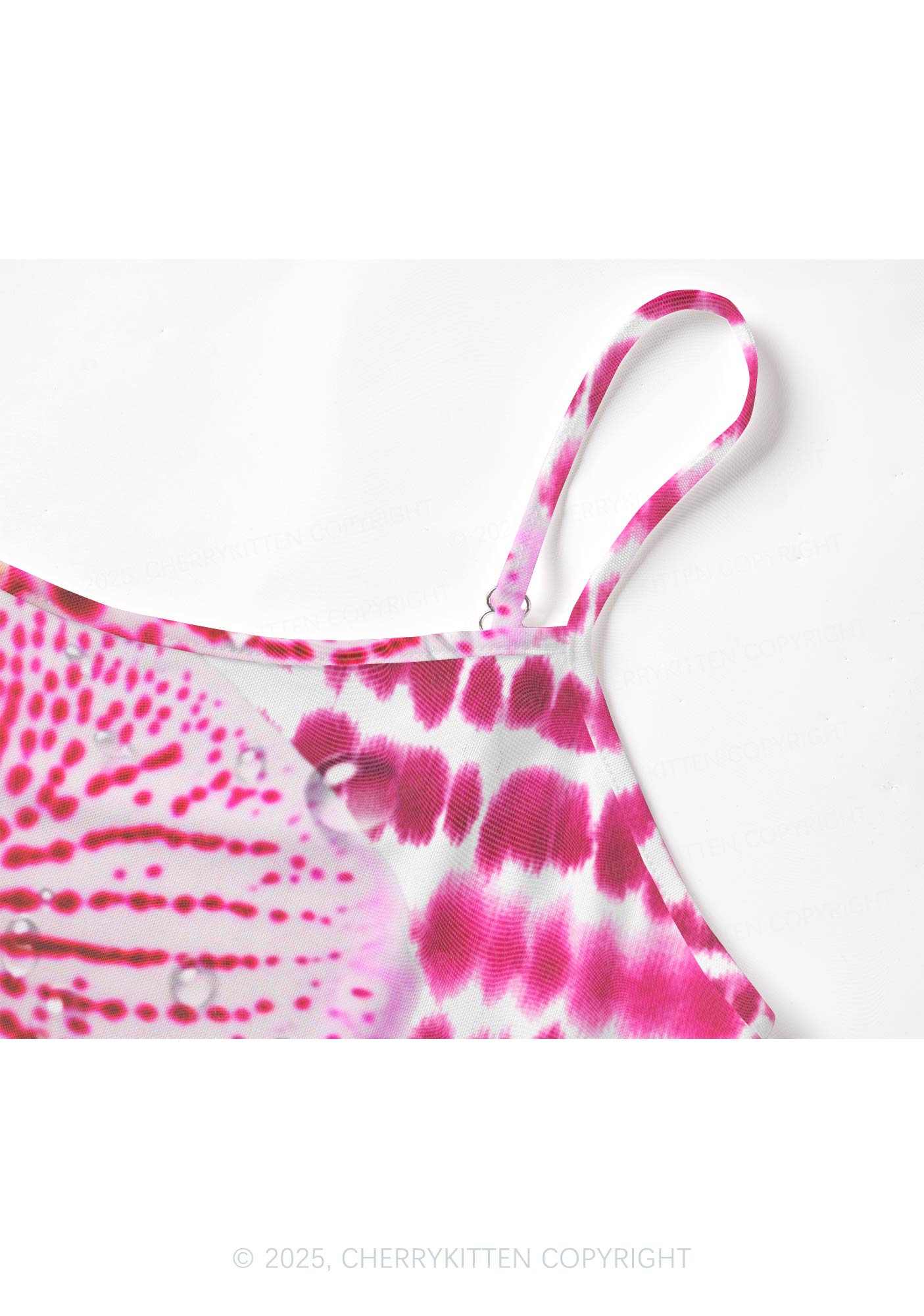 Pink Orchid Dewdrops Y2K Mesh Cami Tank Cherrykitten