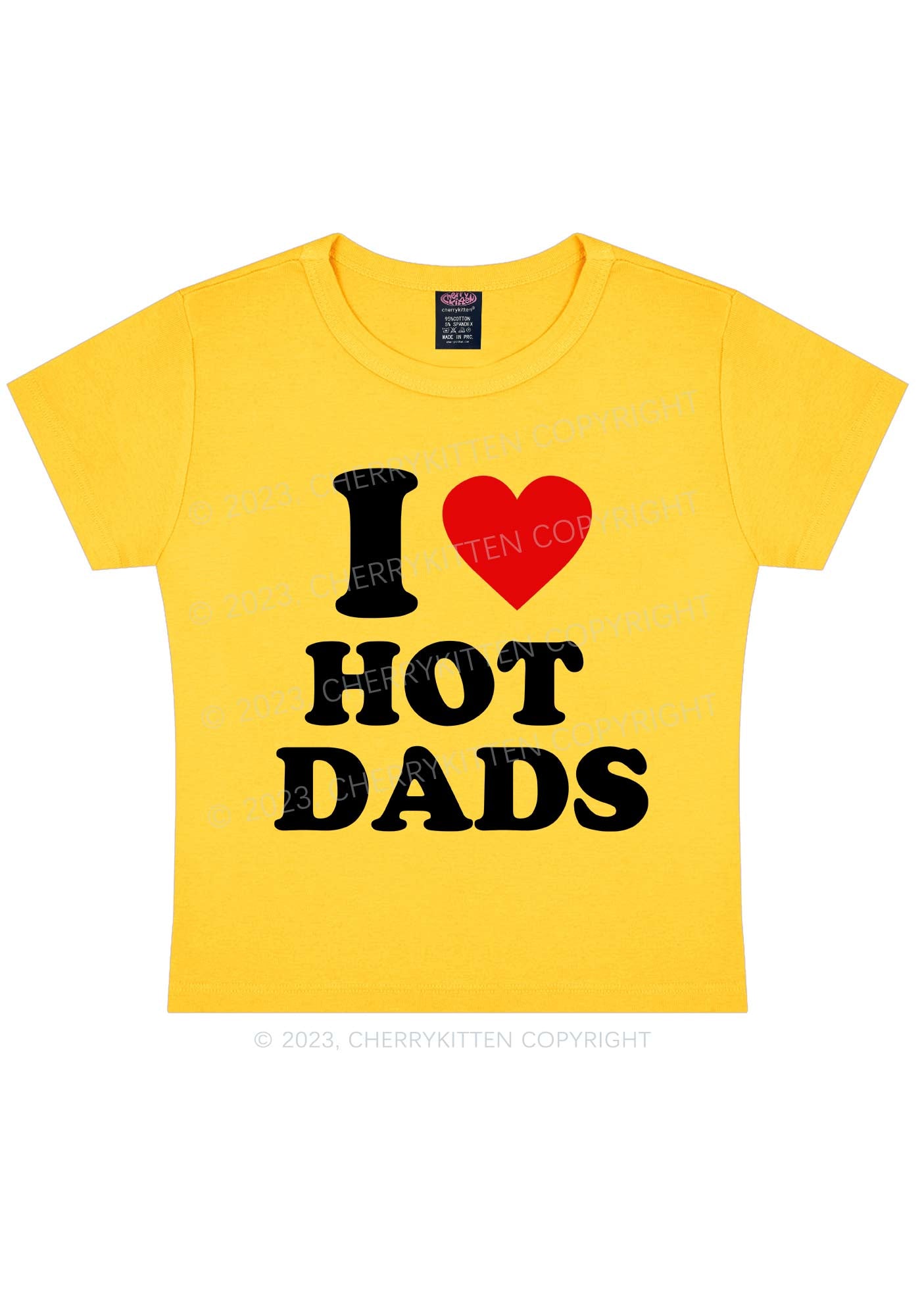 I Love Hot Dads Y2K Baby Tee