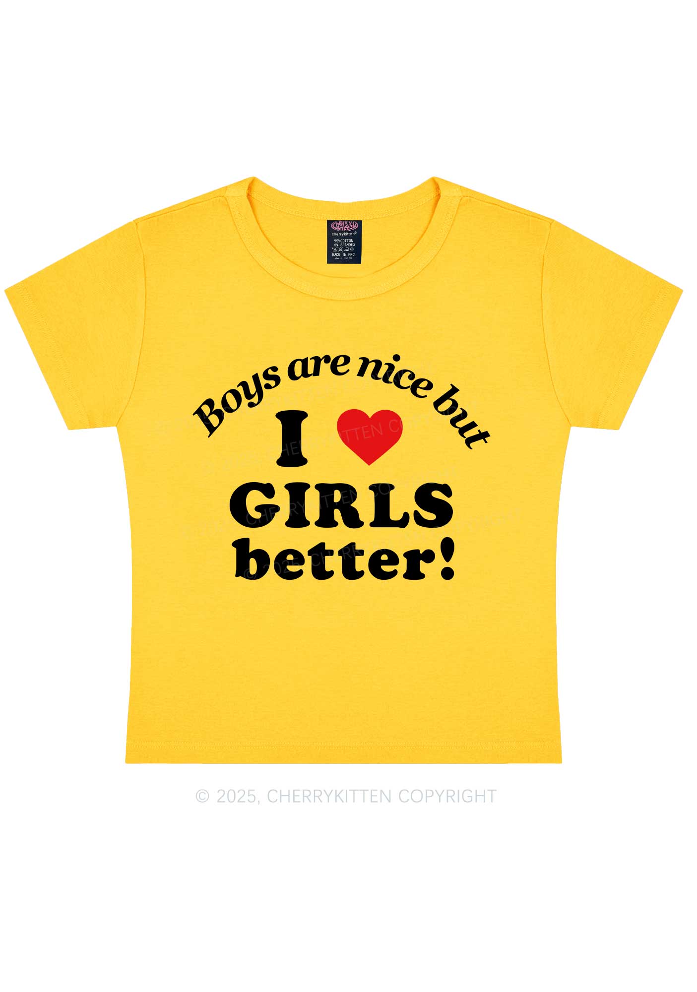 I Love Girls Better Pride Y2K Baby Tee Cherrykitten