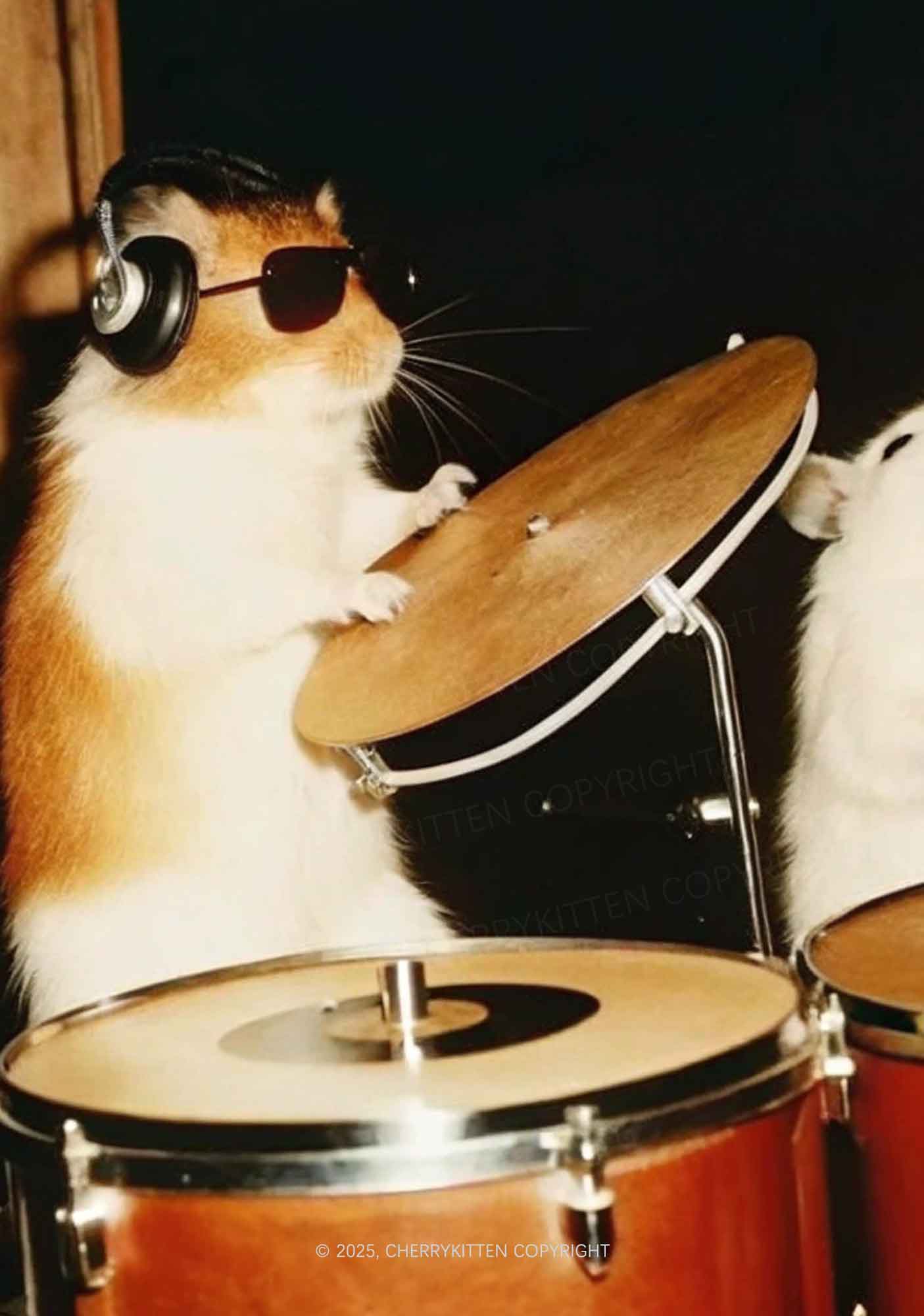 Rats Drummer Y2K Print Cami Crop Top Cherrykitten