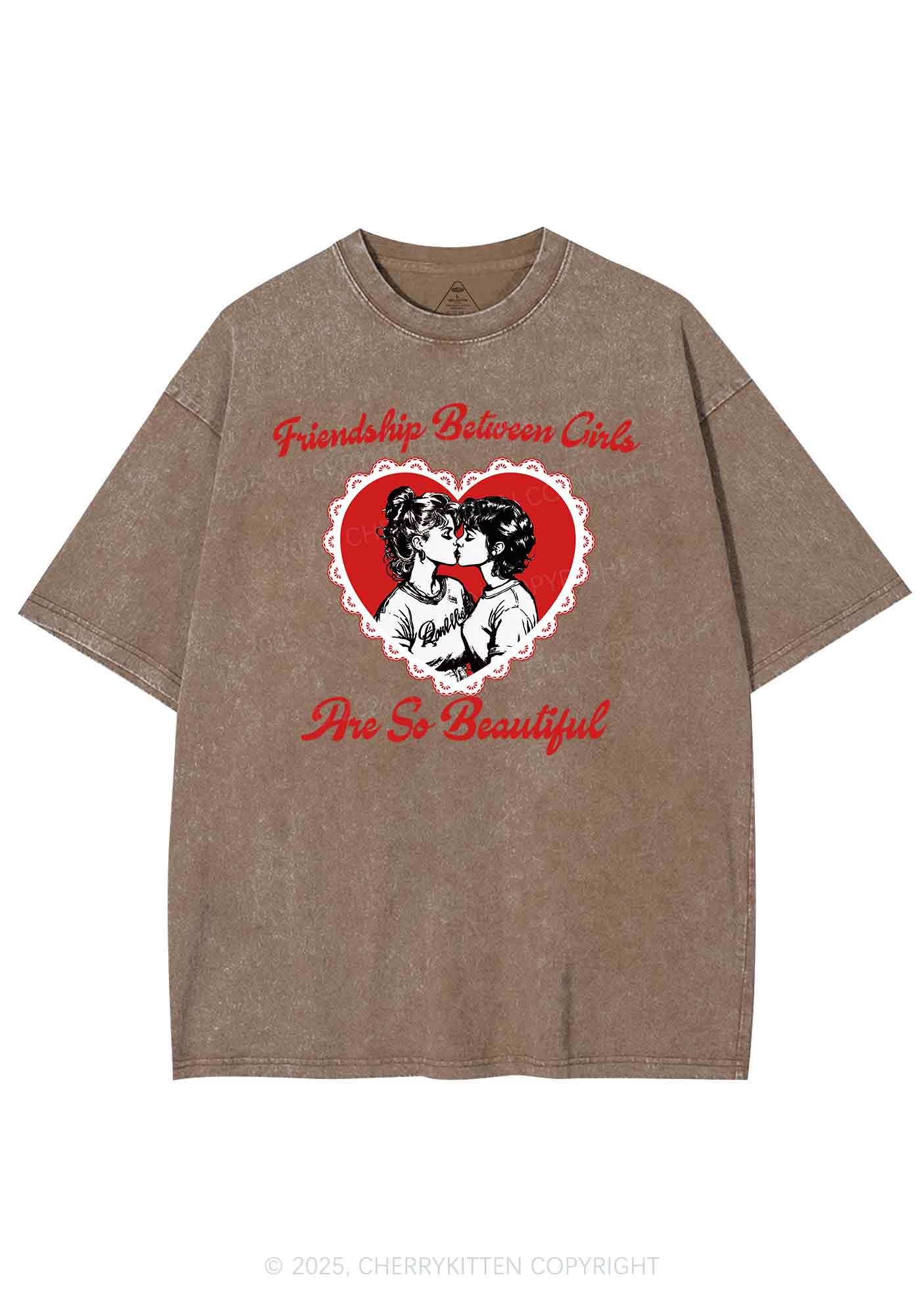 Friendship Between Girls Pride Y2K Shirts Washed Tee Cherrykitten