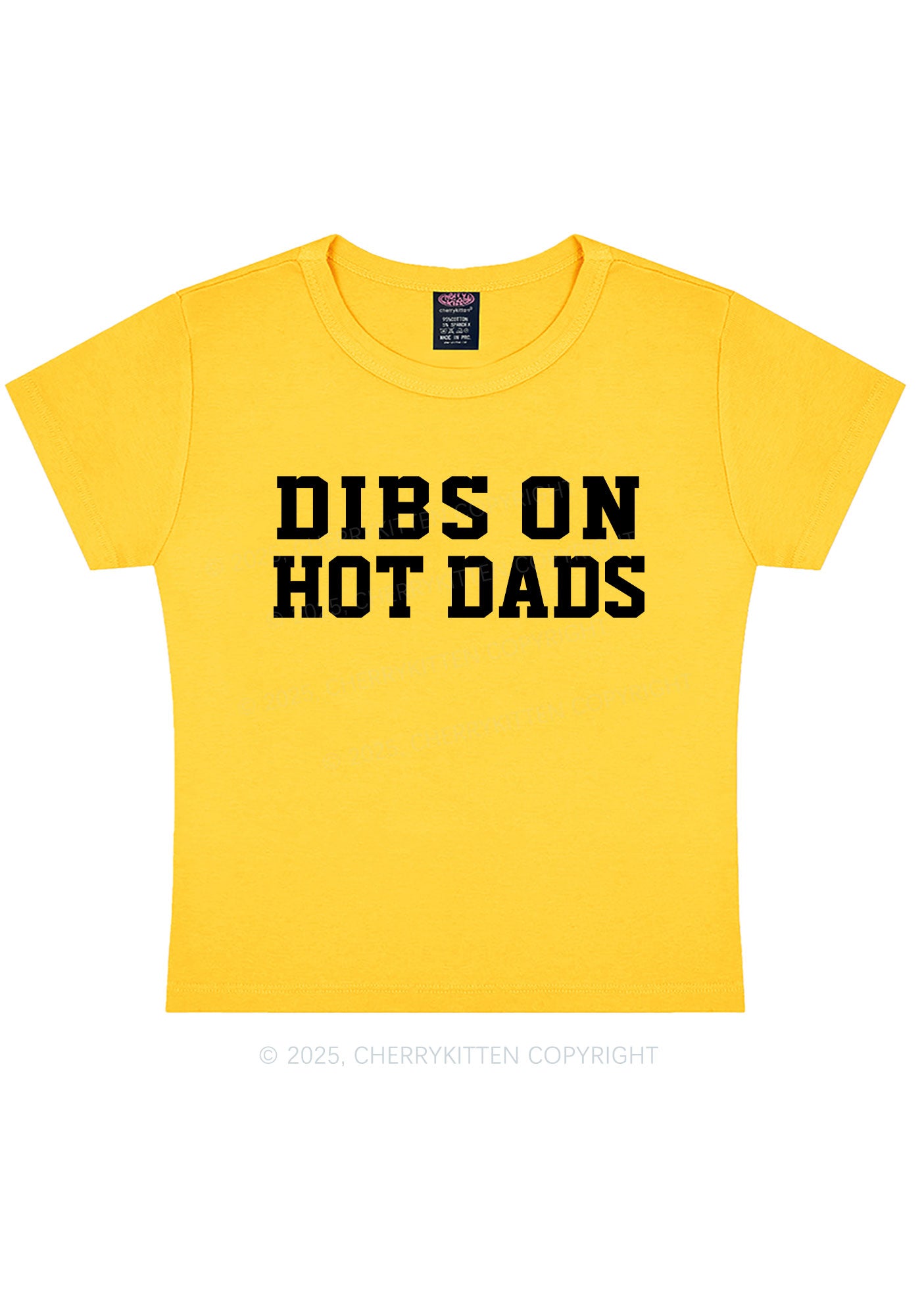 Dibs On Hot Dads Y2K Baby Tee Cherrykitten