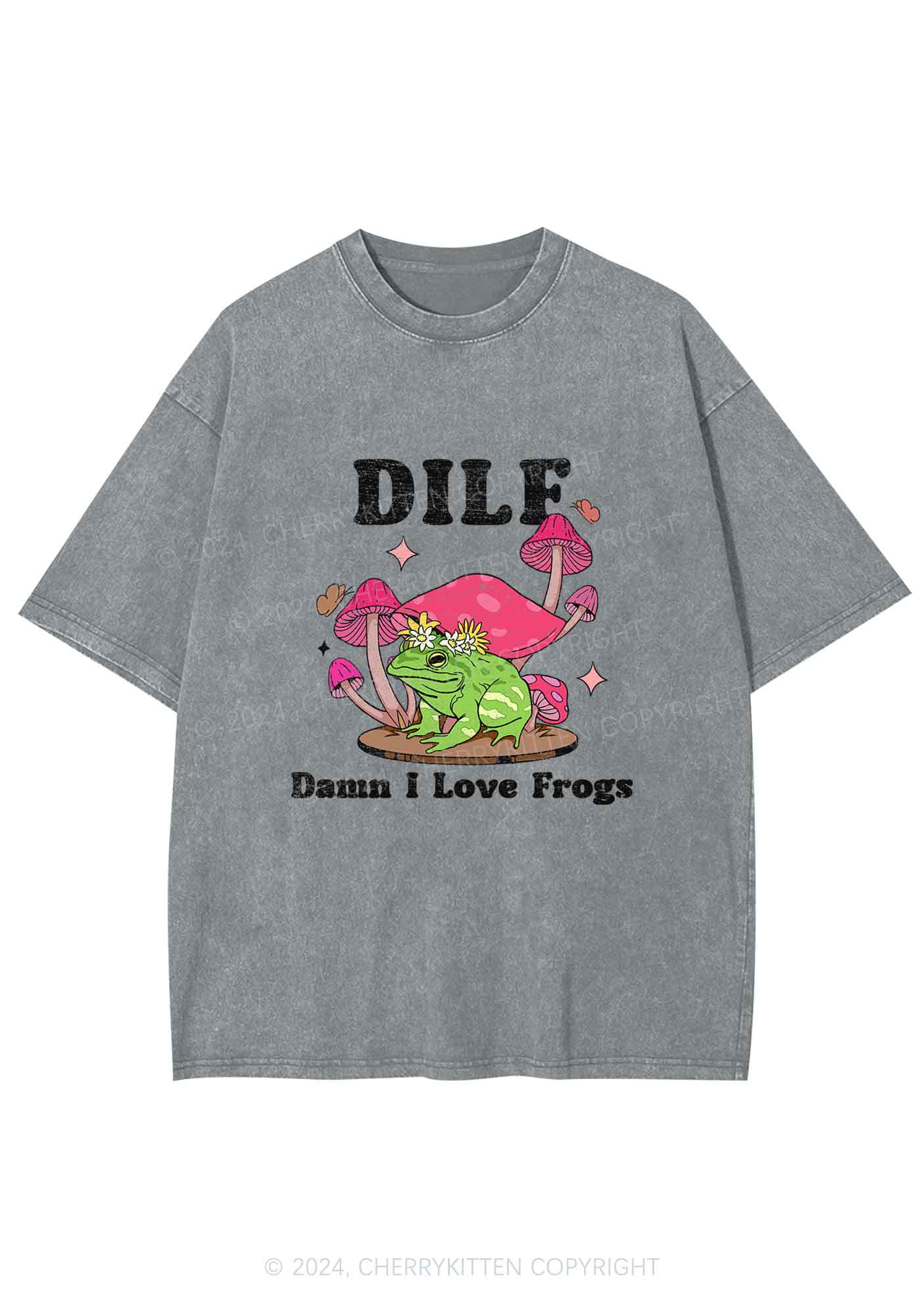I Love Frogs Y2K Washed Tee Cherrykitten