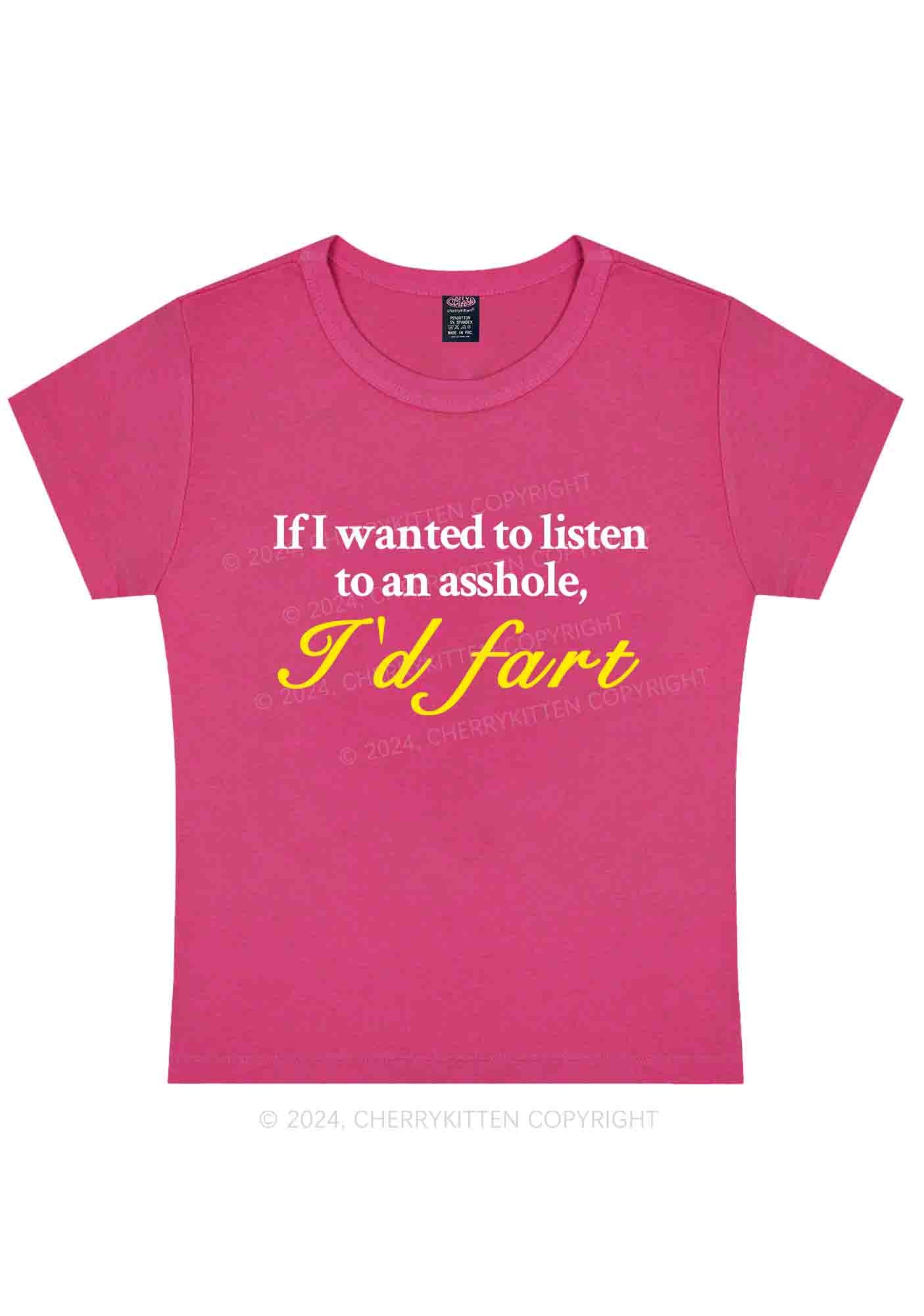 Curvy I'd Fart Y2K Baby Tee Cherrykitten