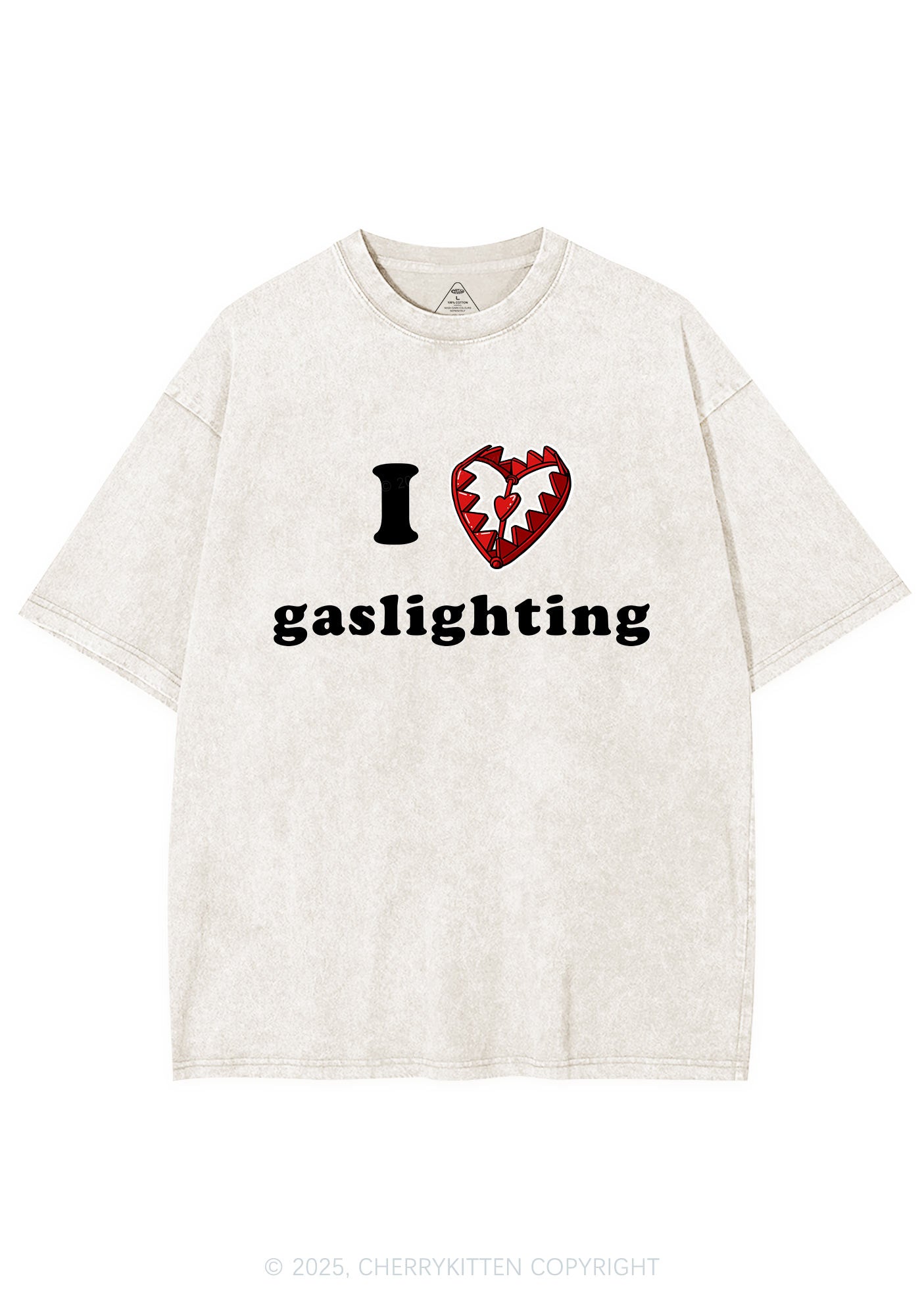 Love Gaslighting Y2K Shirts Washed Tee Cherrykitten