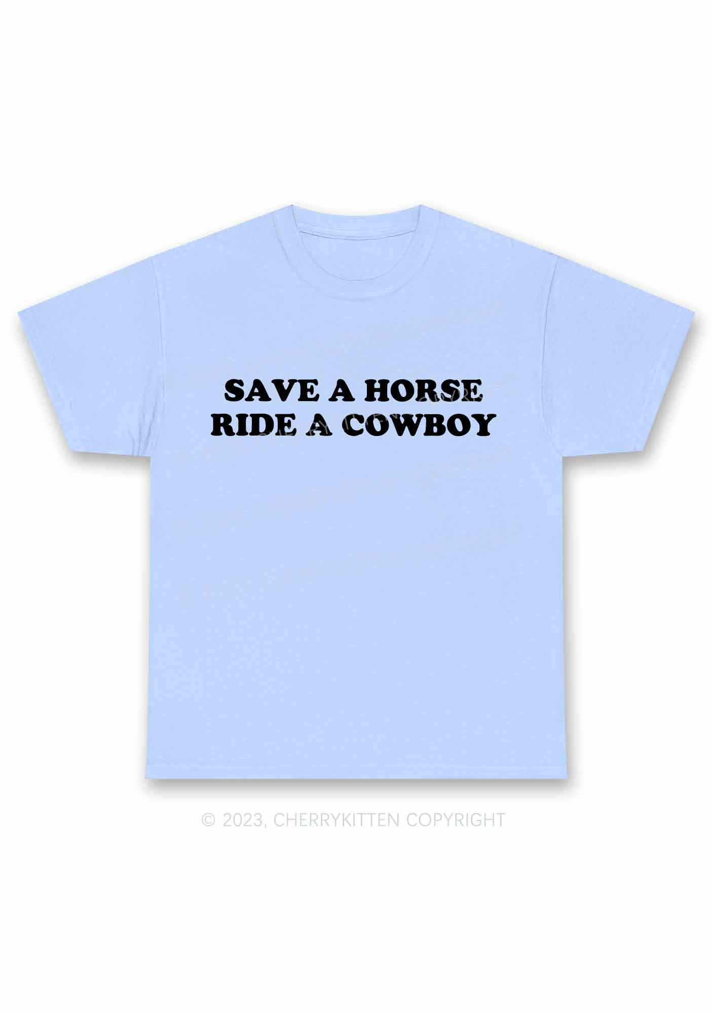 Save A Horse Ride A Cowboy Y2K Chunky Shirt Cherrykitten