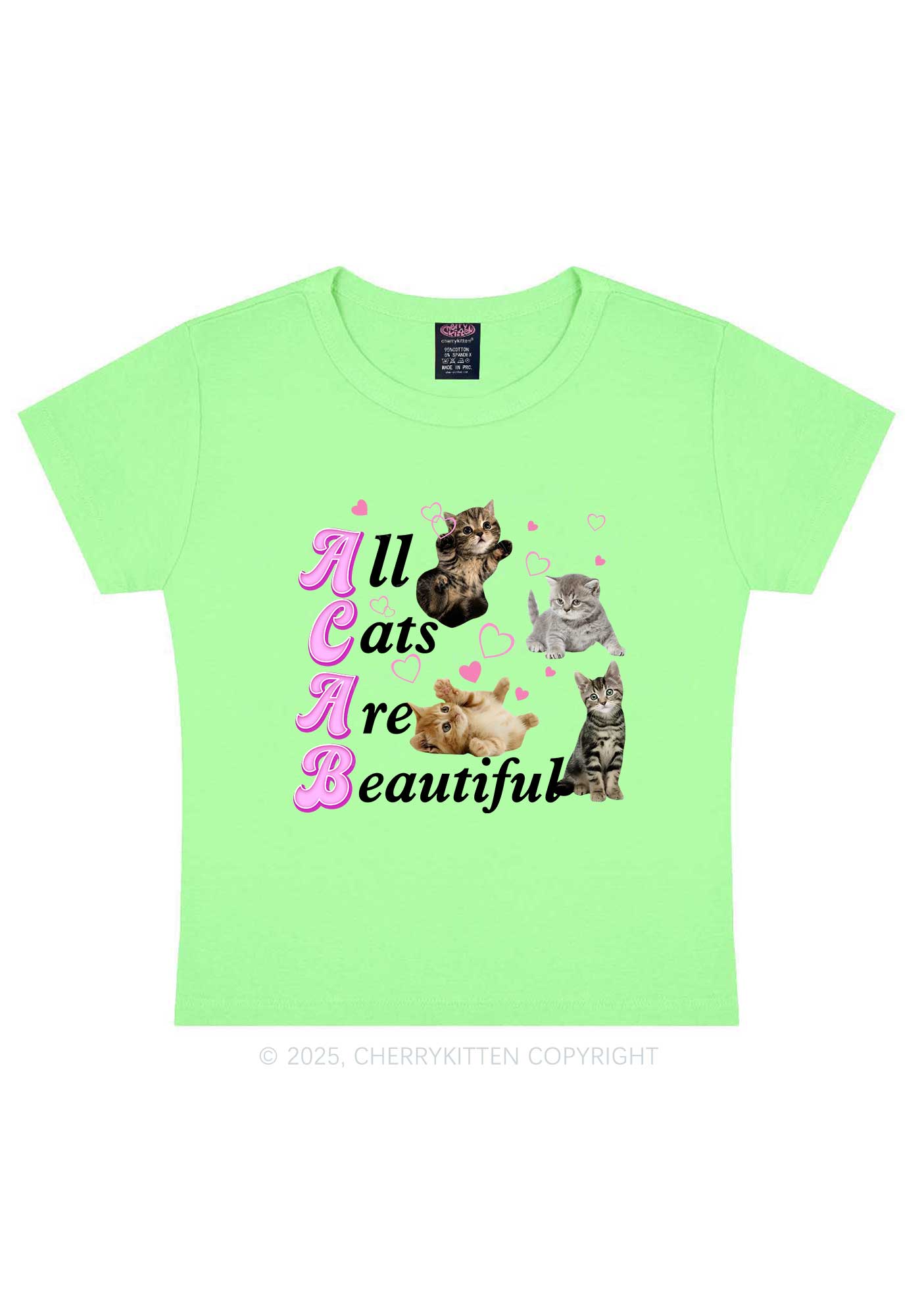 All Cats Are Beautiful Y2K Baby Tee Cherrykitten