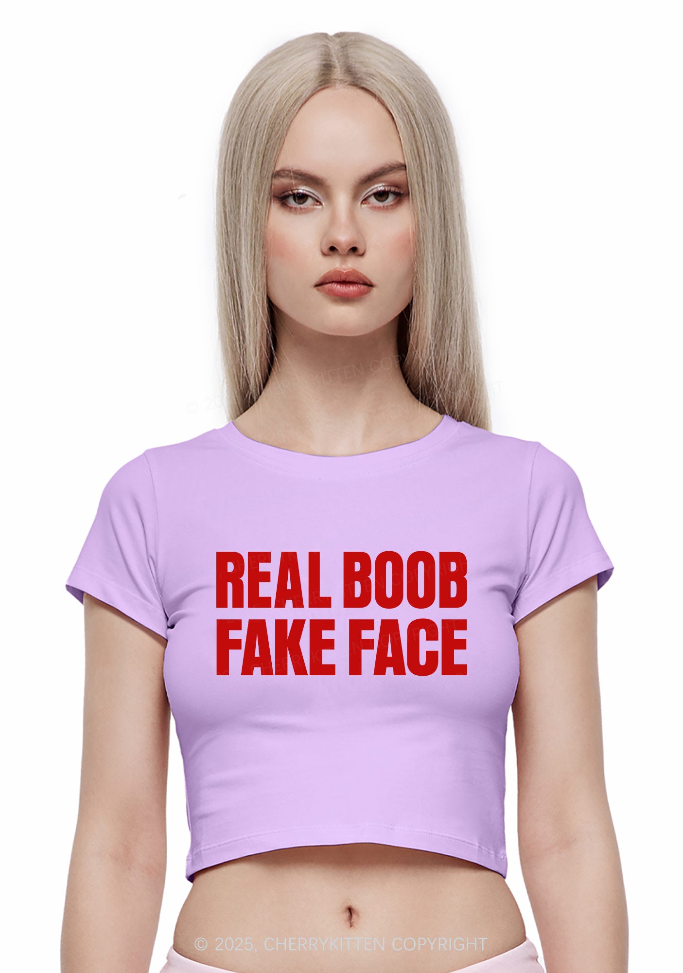 Fake Face Real Bxxb Y2K Baby Tee Cherrykitten