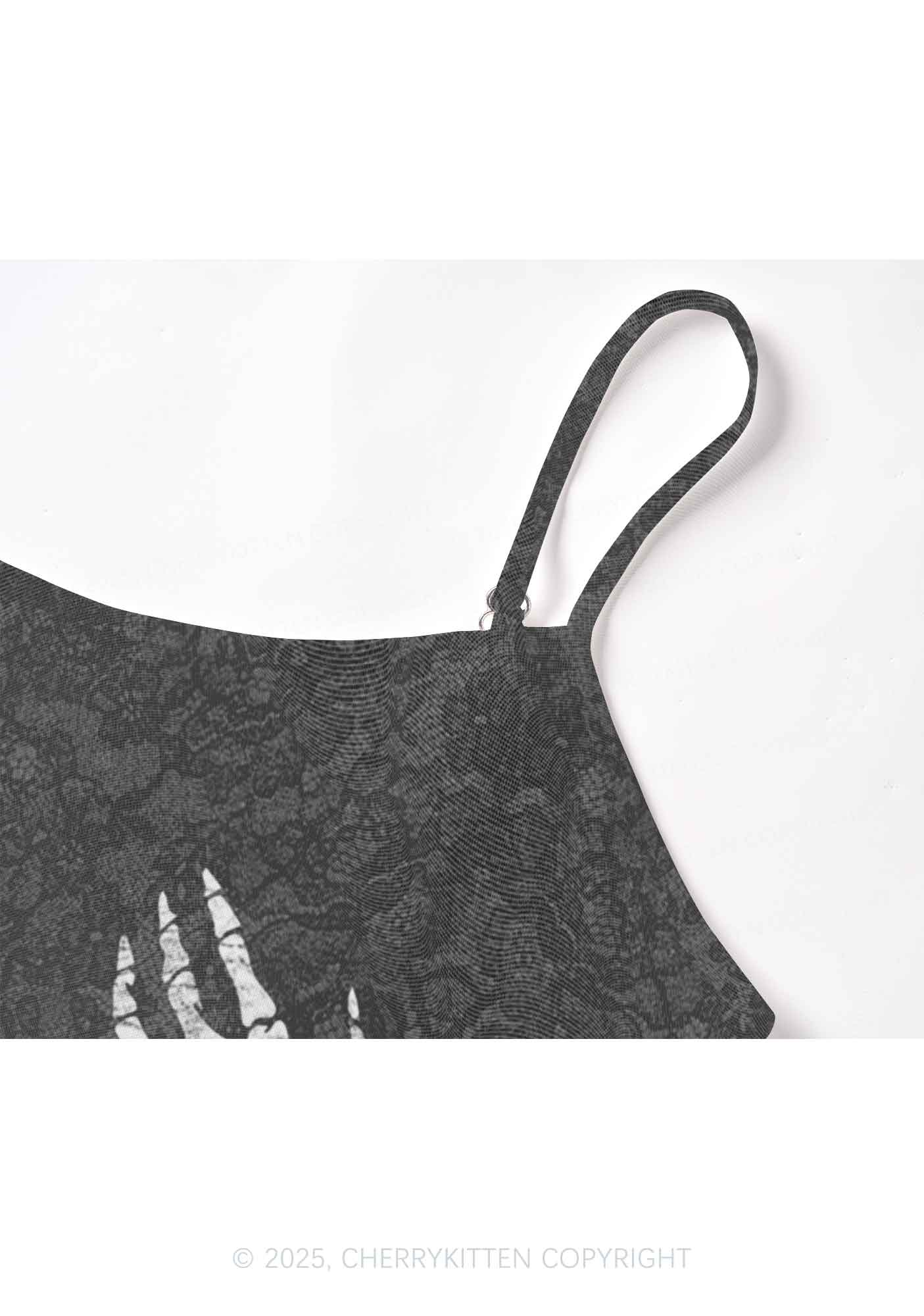 Skeleton Hand Txts Y2K Mesh Cami Tank Cherrykitten
