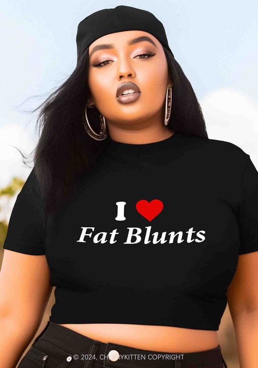 Curvy I Love Fat Blunts Y2K Baby Tee Cherrykitten