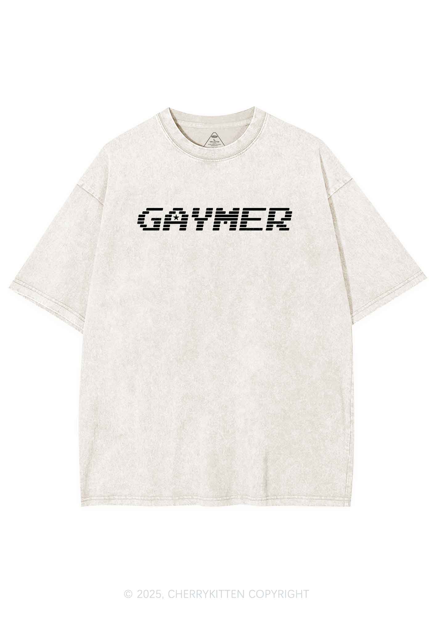 Gaymer Pride Y2K Shirts Washed Tee Cherrykitten