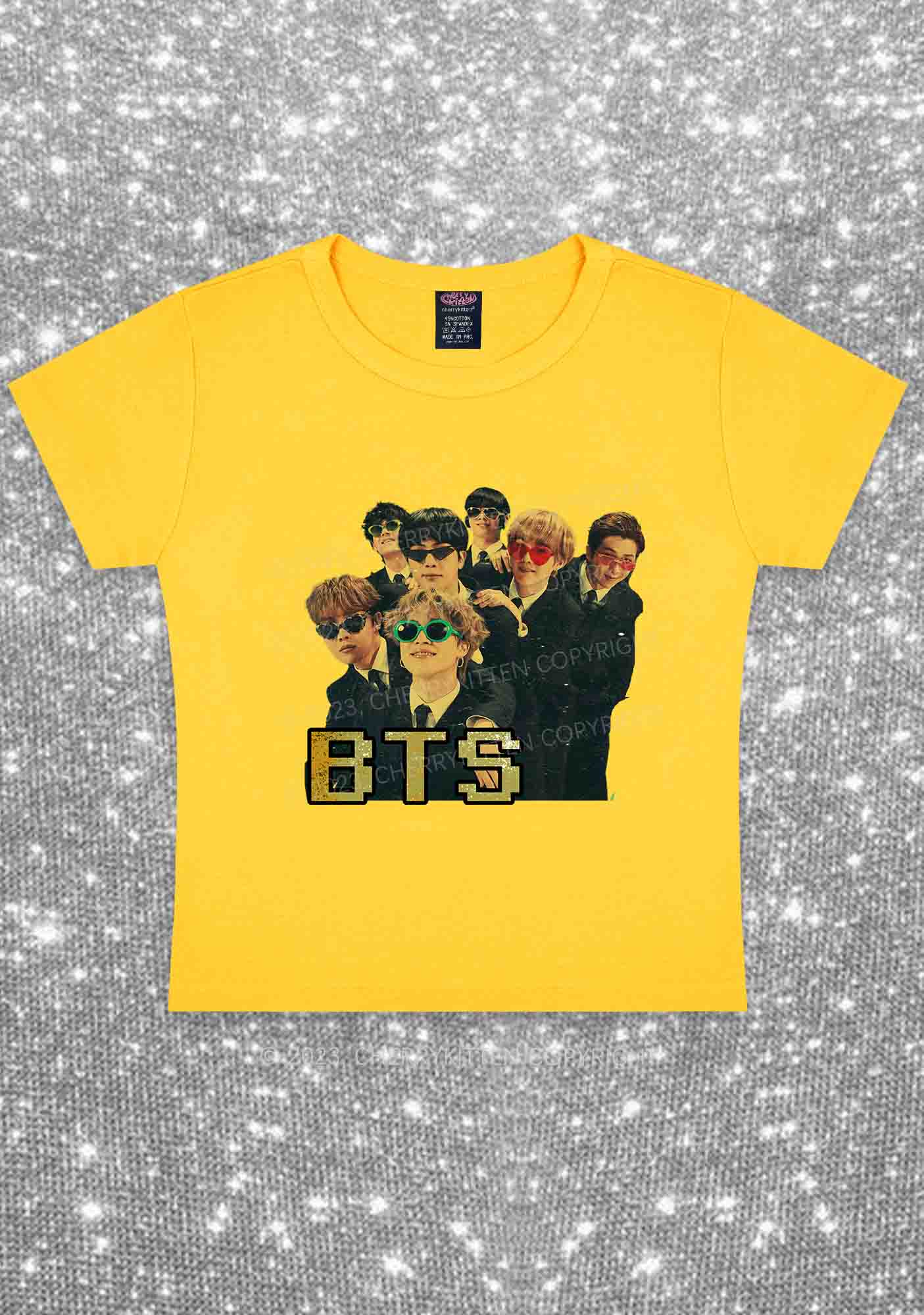 Vintage Bangtan Boys Kpop Y2K Baby Tee Cherrykitten
