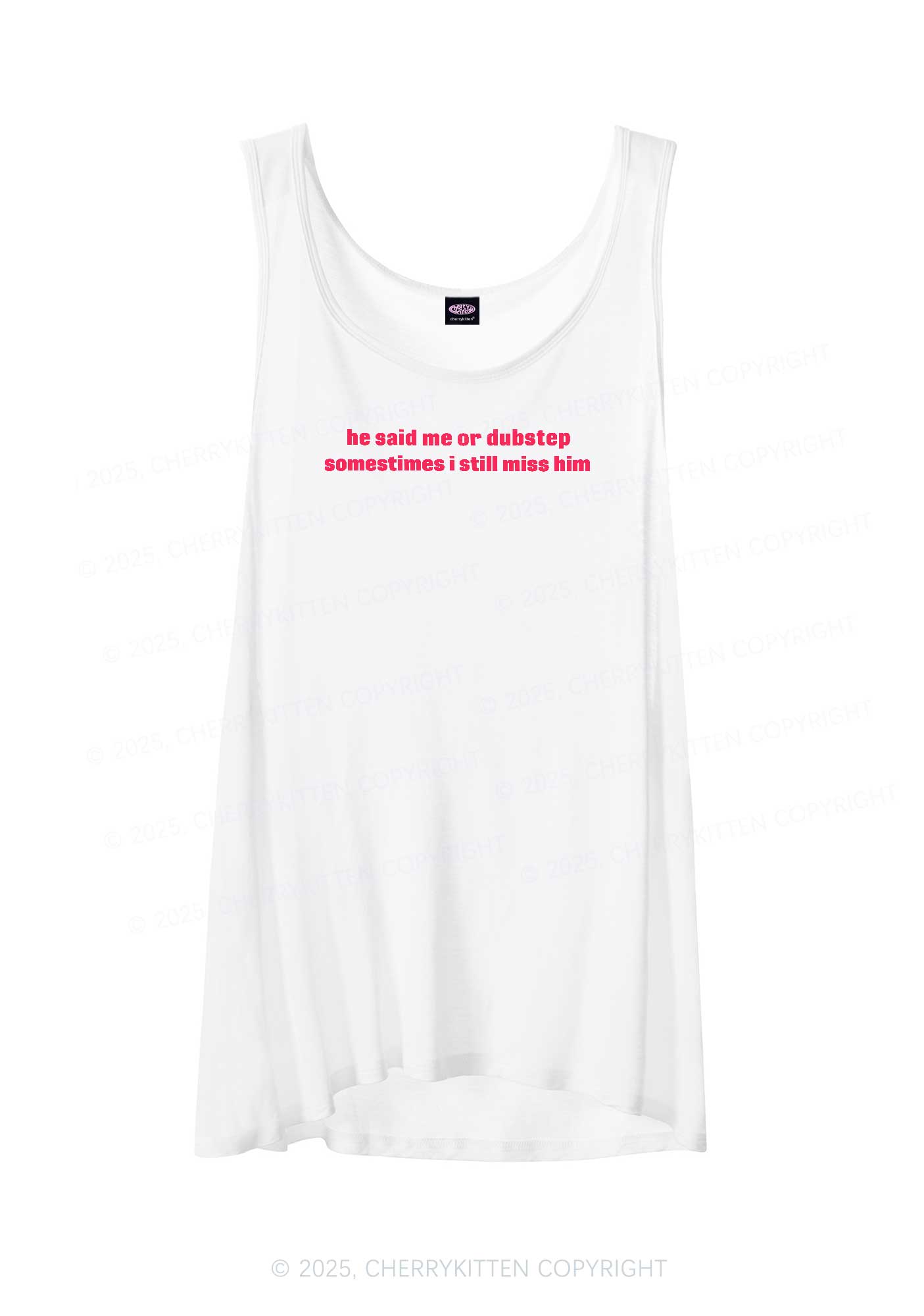 He Said Dubstep Y2K Sheer Boyfriend Tank Cherrykitten