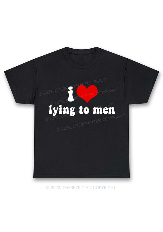 I Love Lying To Men Y2K Chunky Shirt Cherrykitten