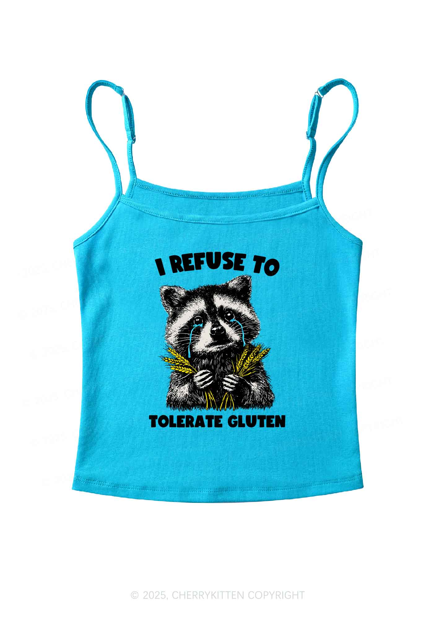Refuse To Tolerate Gluten Y2K Spaghetti Strap Cami Cherrykitten