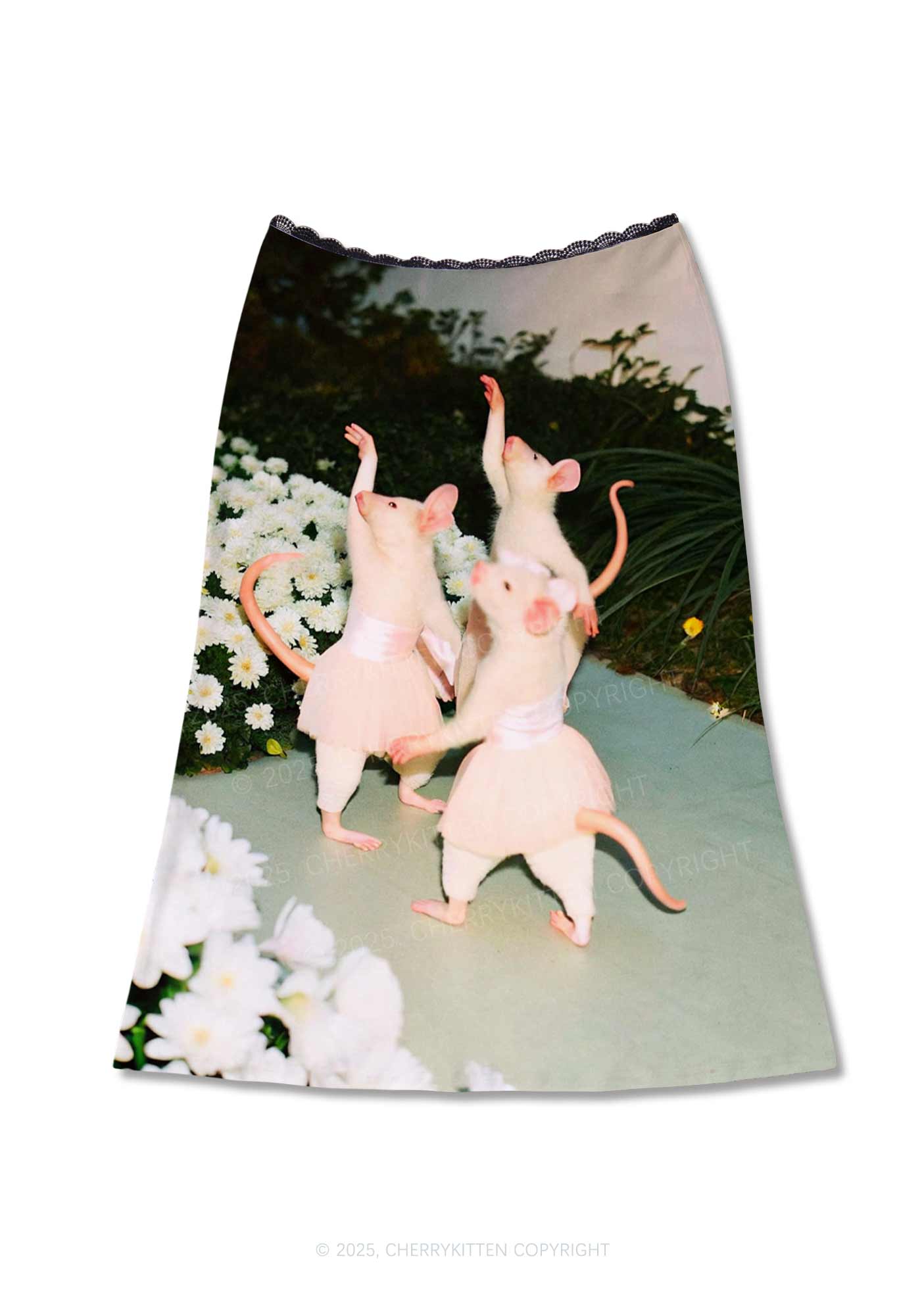 Ballet Rats Y2K Print Midi Skirt Cherrykitten