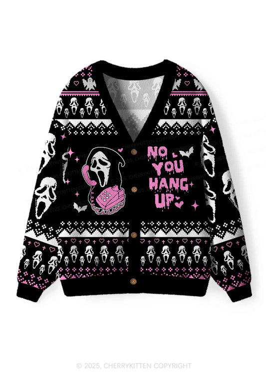 Halloween No You Hang Up Y2K Christmas Cardigan Knit Sweatshirt Cherrykitten