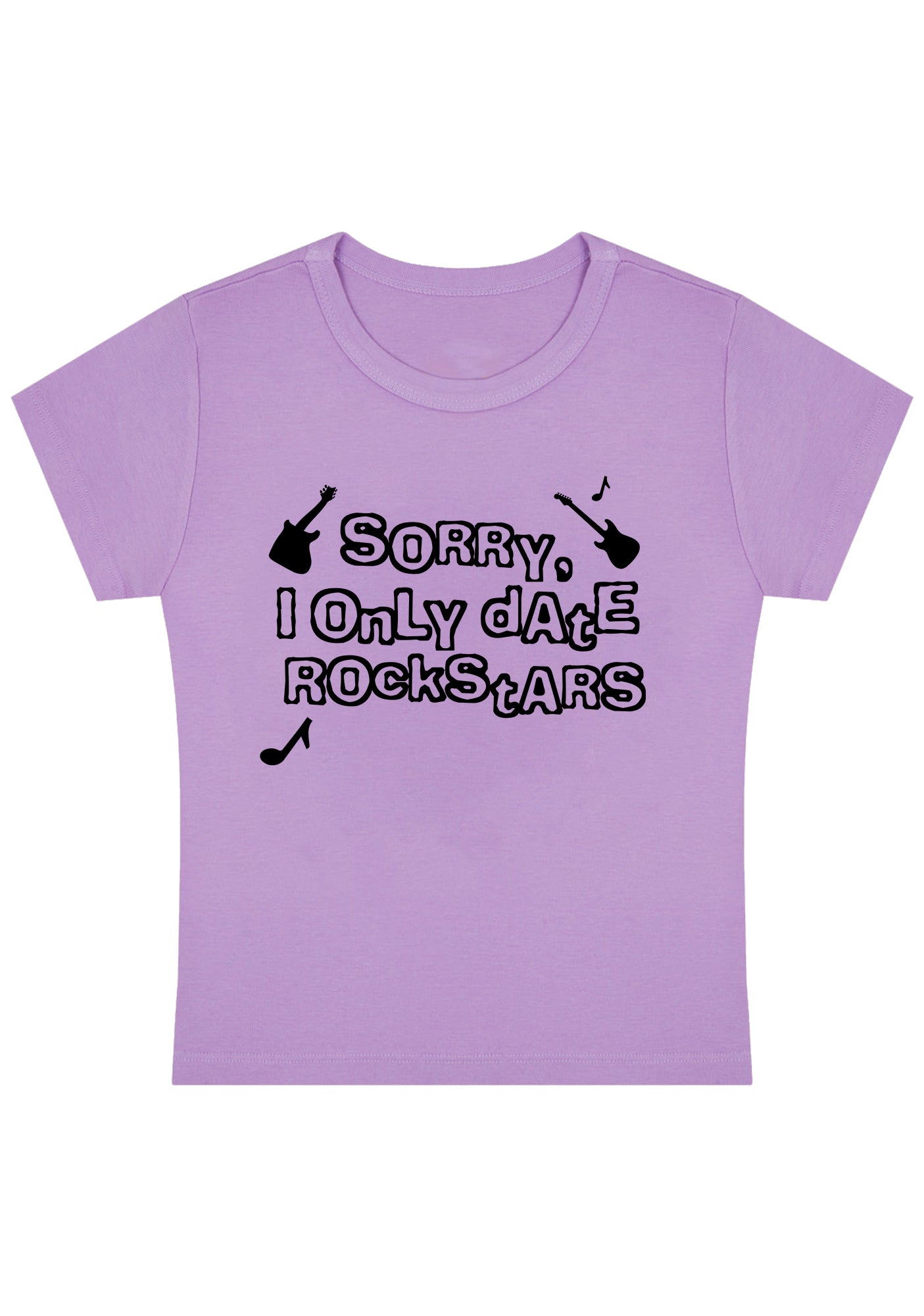 Curvy Only Date Rockstars Guitars Baby Tee