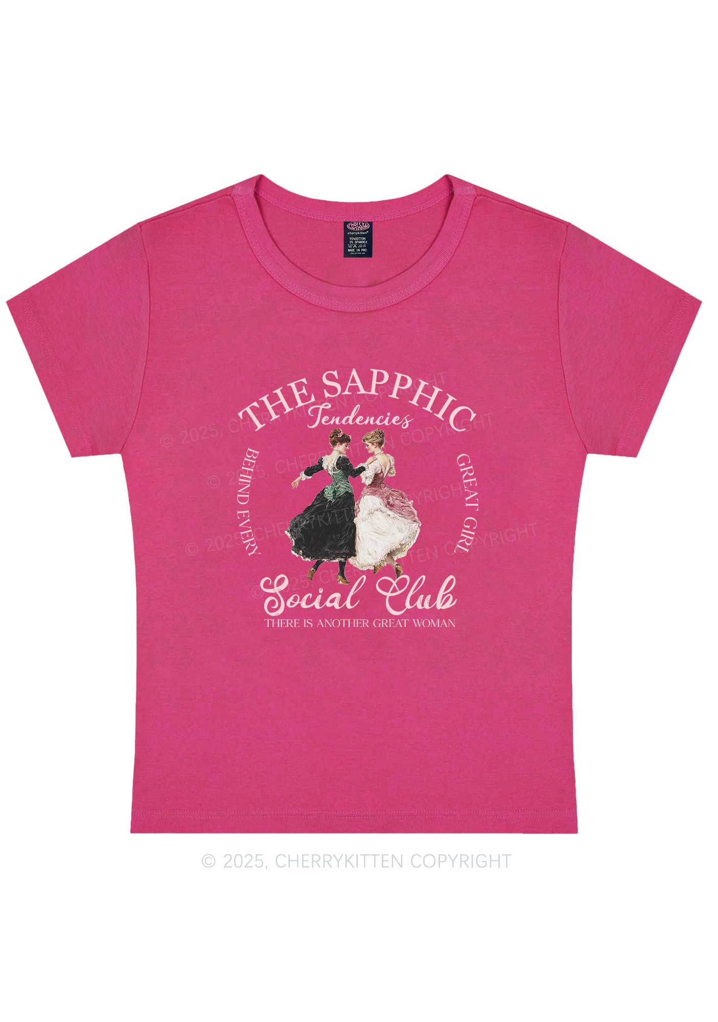 The Sapphic Pride Y2K Baby Tee Cherrykitten