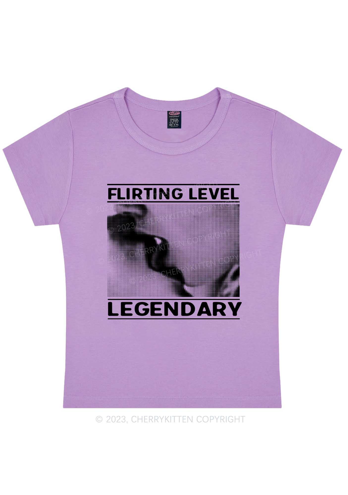 Curvy Flirting Level Y2K Baby Tee Cherrykitten