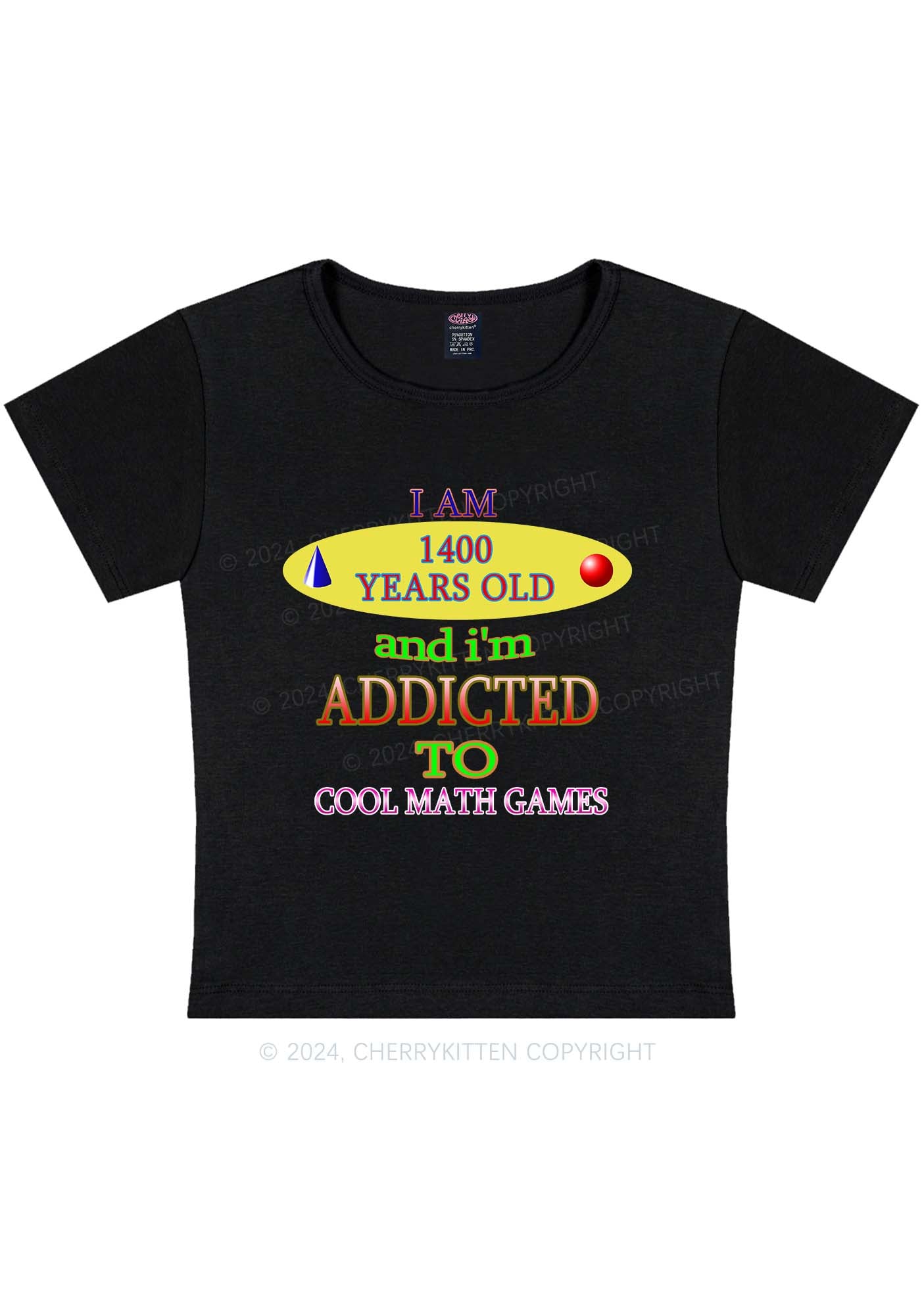 Curvy Cool Math Games Y2K Baby Tee Cherrykitten