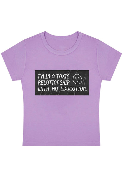 Curvy Toxic Relationship Education Baby Tee