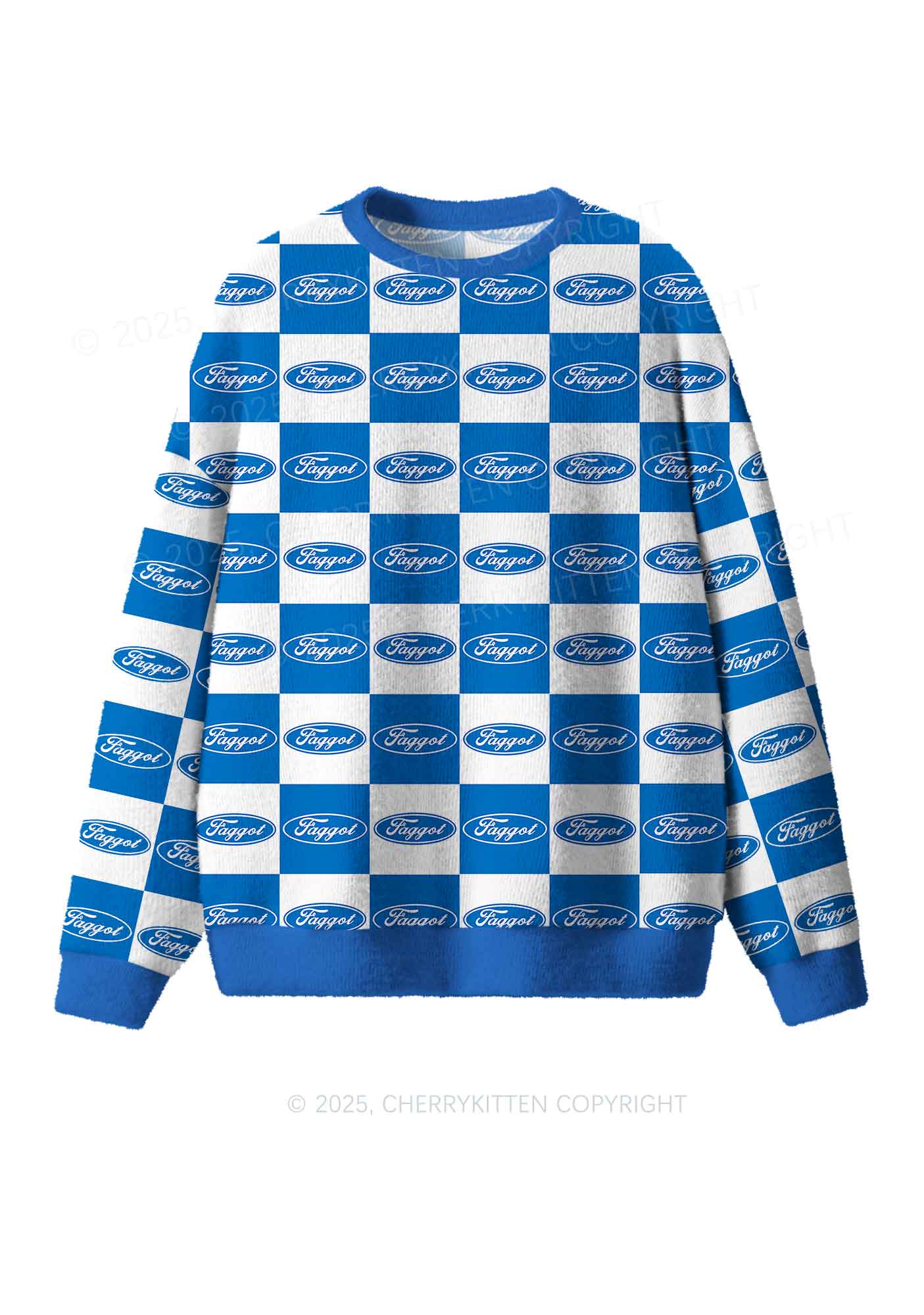 Oval Faggot Pride Y2K Christmas Knit Sweatshirt Cherrykitten