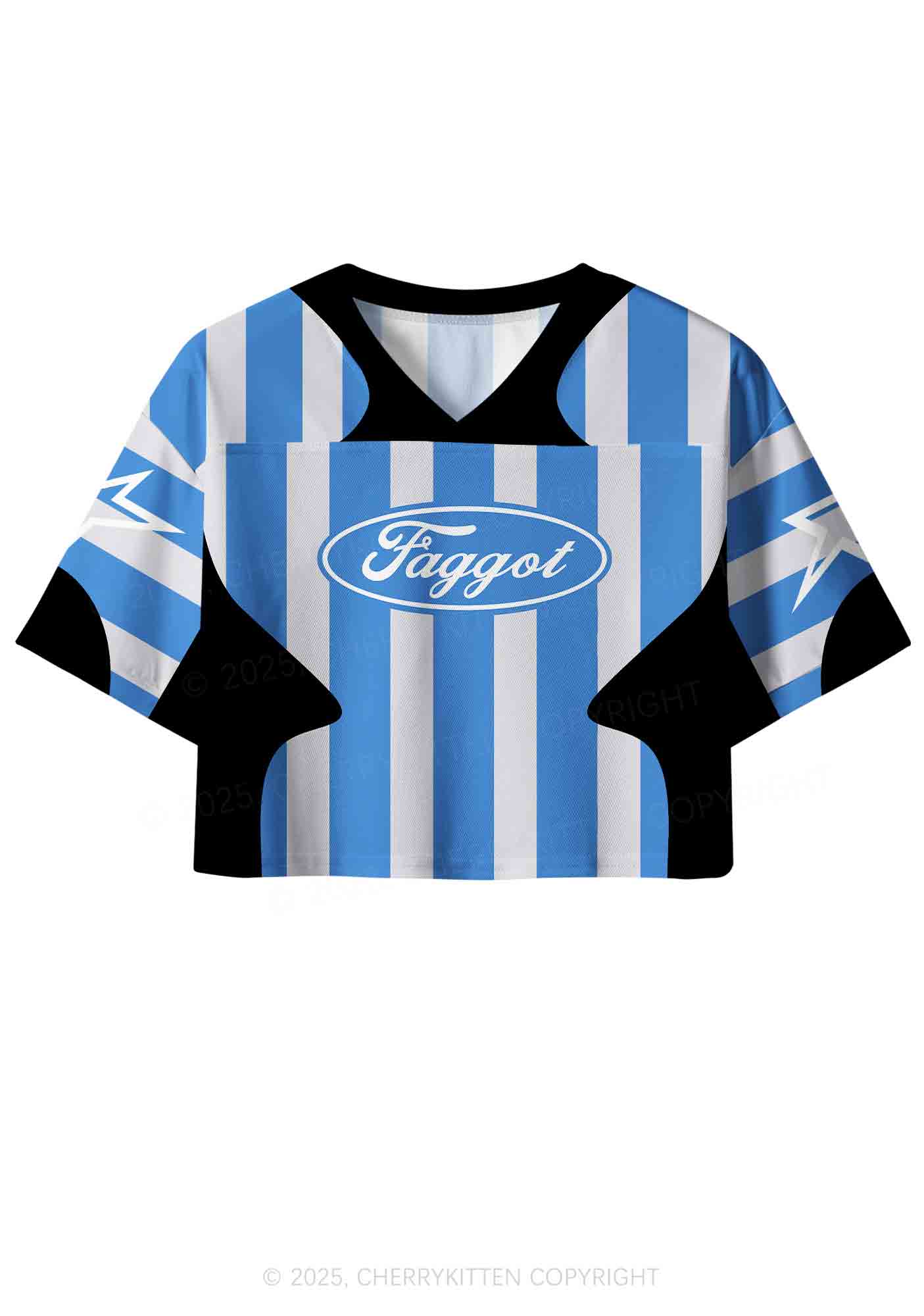 Custom Stripe Faggot Pride Y2K Crop Sport Jersey Shirts Cherrykitten