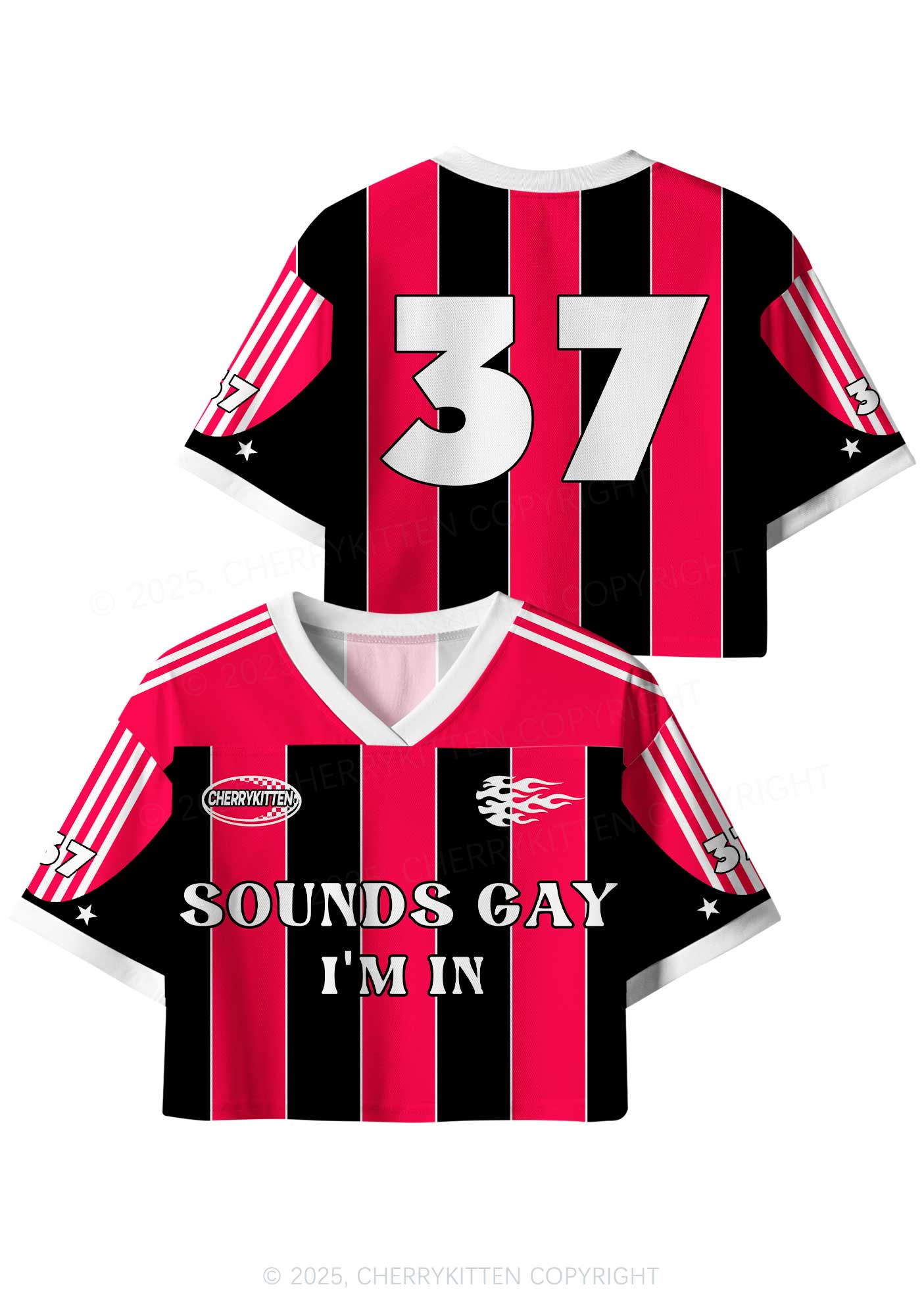 Custom Sounds Gay Im In Pride Y2K Crop Sport Jersey Shirts Cherrykitten