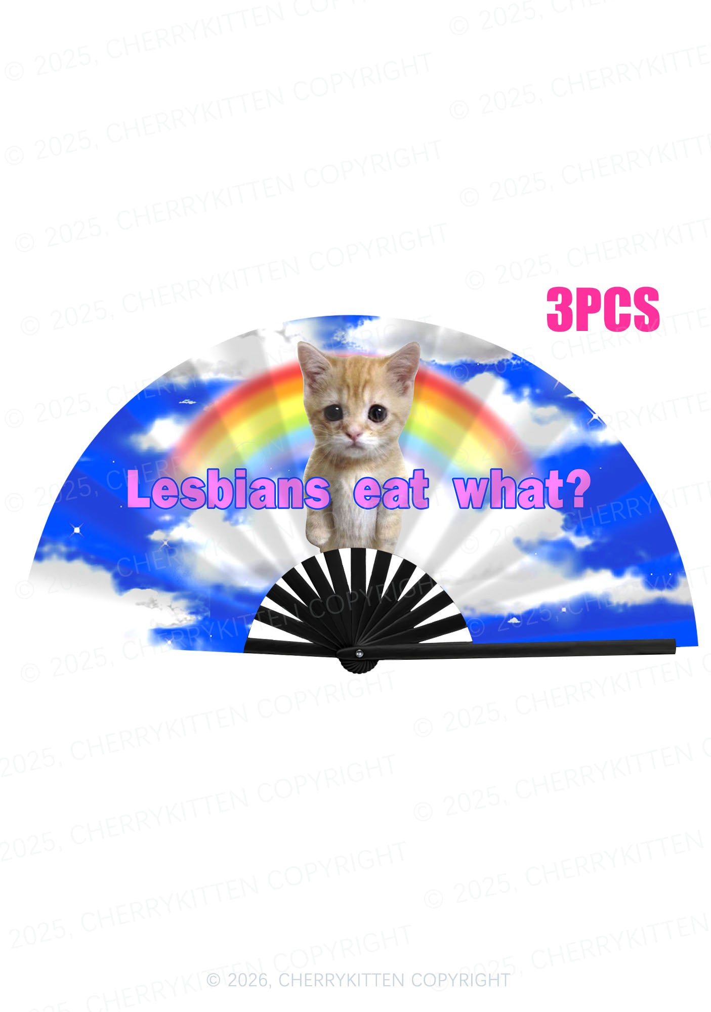 Lesbians Eat What Pride Y2K Rave Hand Fan Cherrykitten