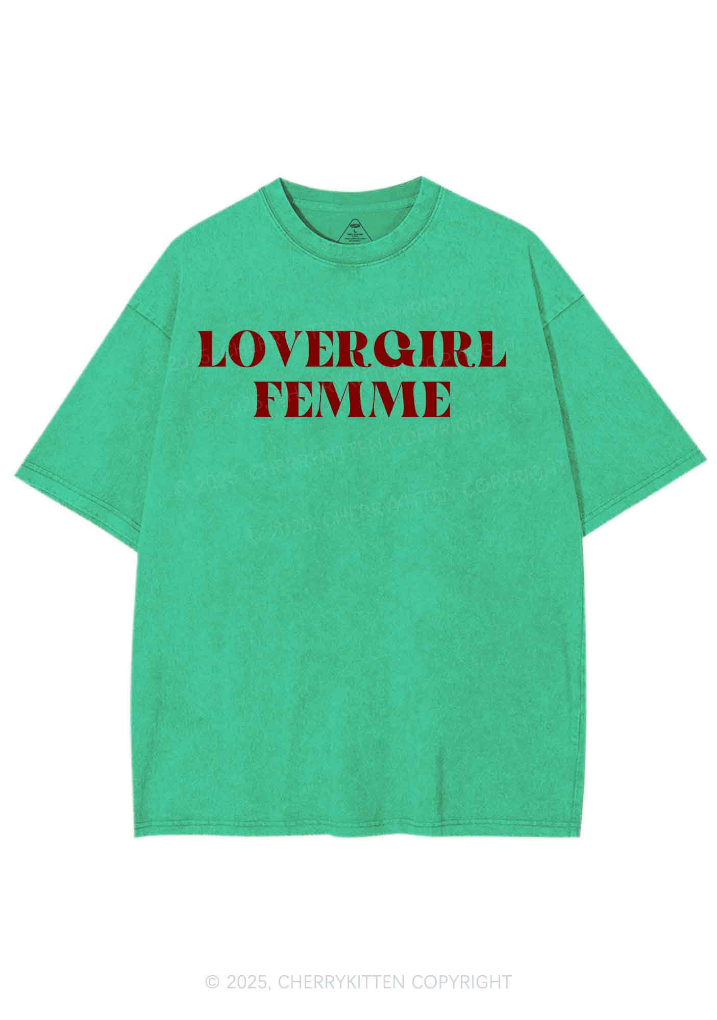 Lovergirl Femme Pride Y2K Shirts Washed Tee Cherrykitten