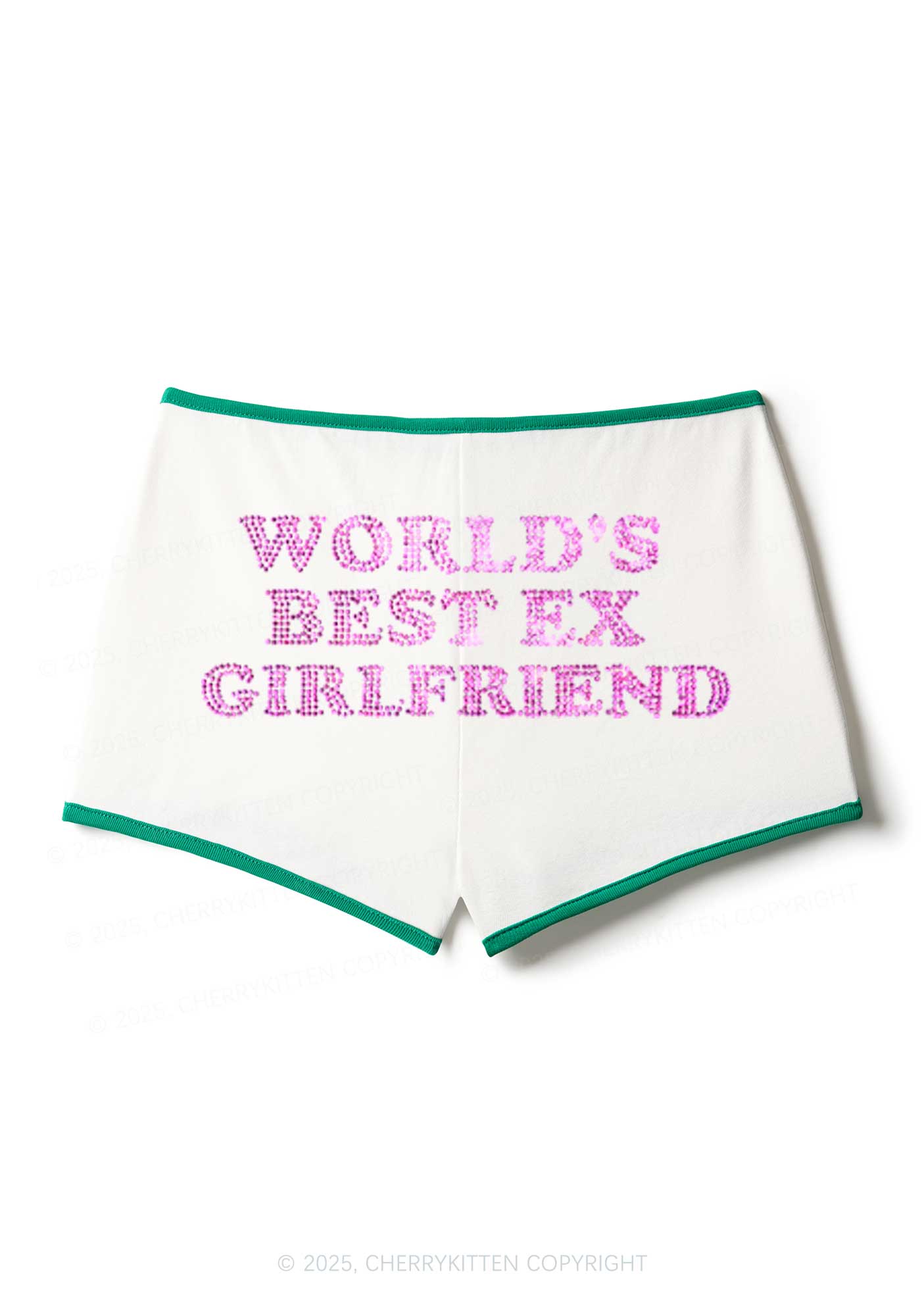 Rhinestone Best Ex Girlfriend Y2K Booty Shorts Cherrykitten