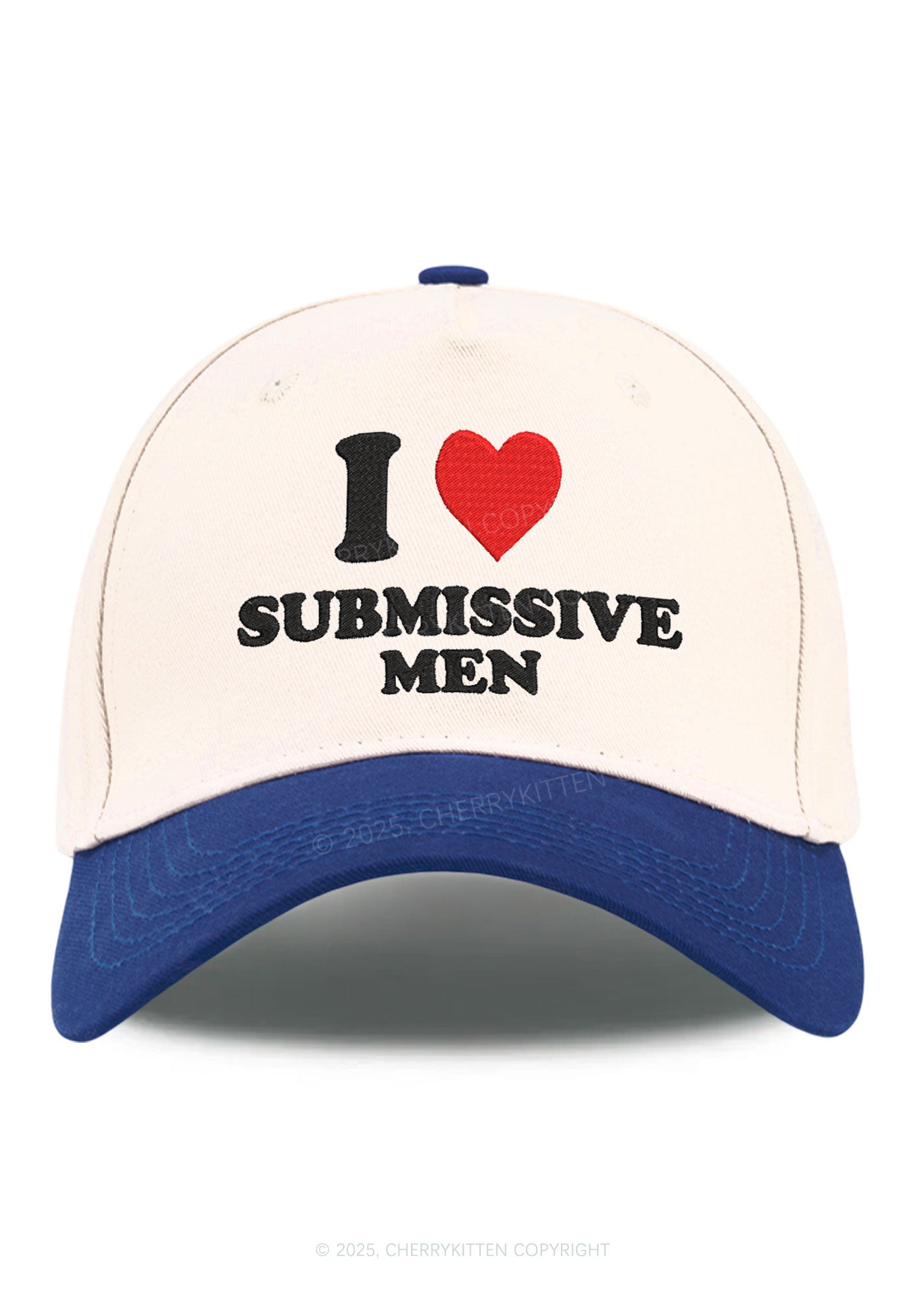 Embroidered I Love S Men Y2K Color Block Baseball Cap Cherrykitten