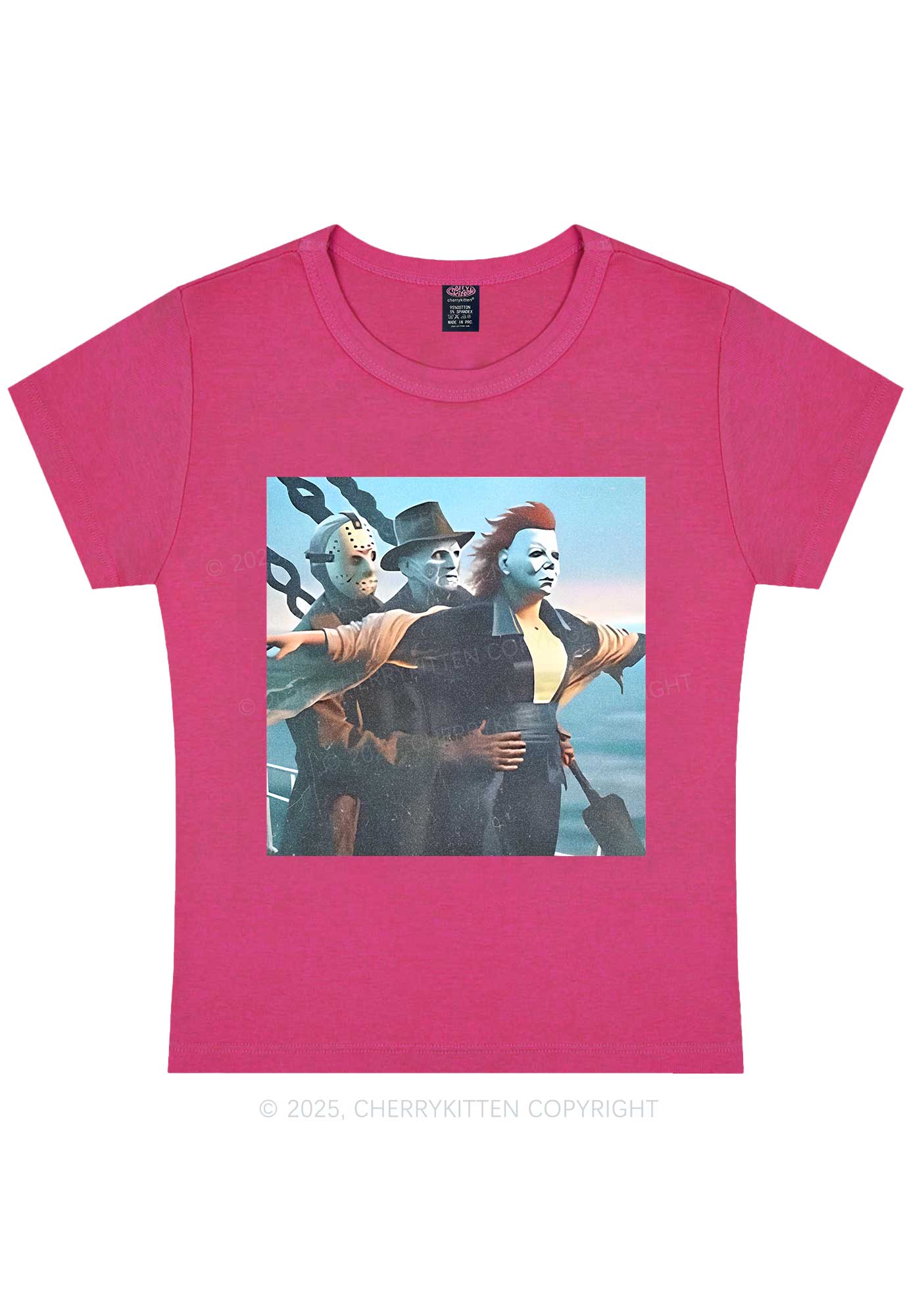 Halloween Horror Characters Y2K Baby Tee Cherrykitten