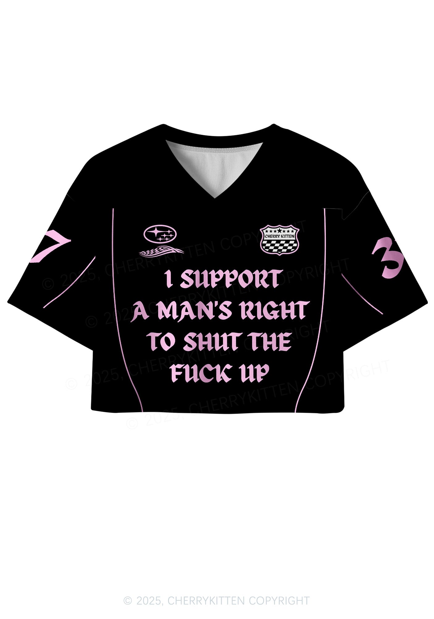 Custom I Support A Mans Right Y2K Crop Sport Jersey Shirts Cherrykitten