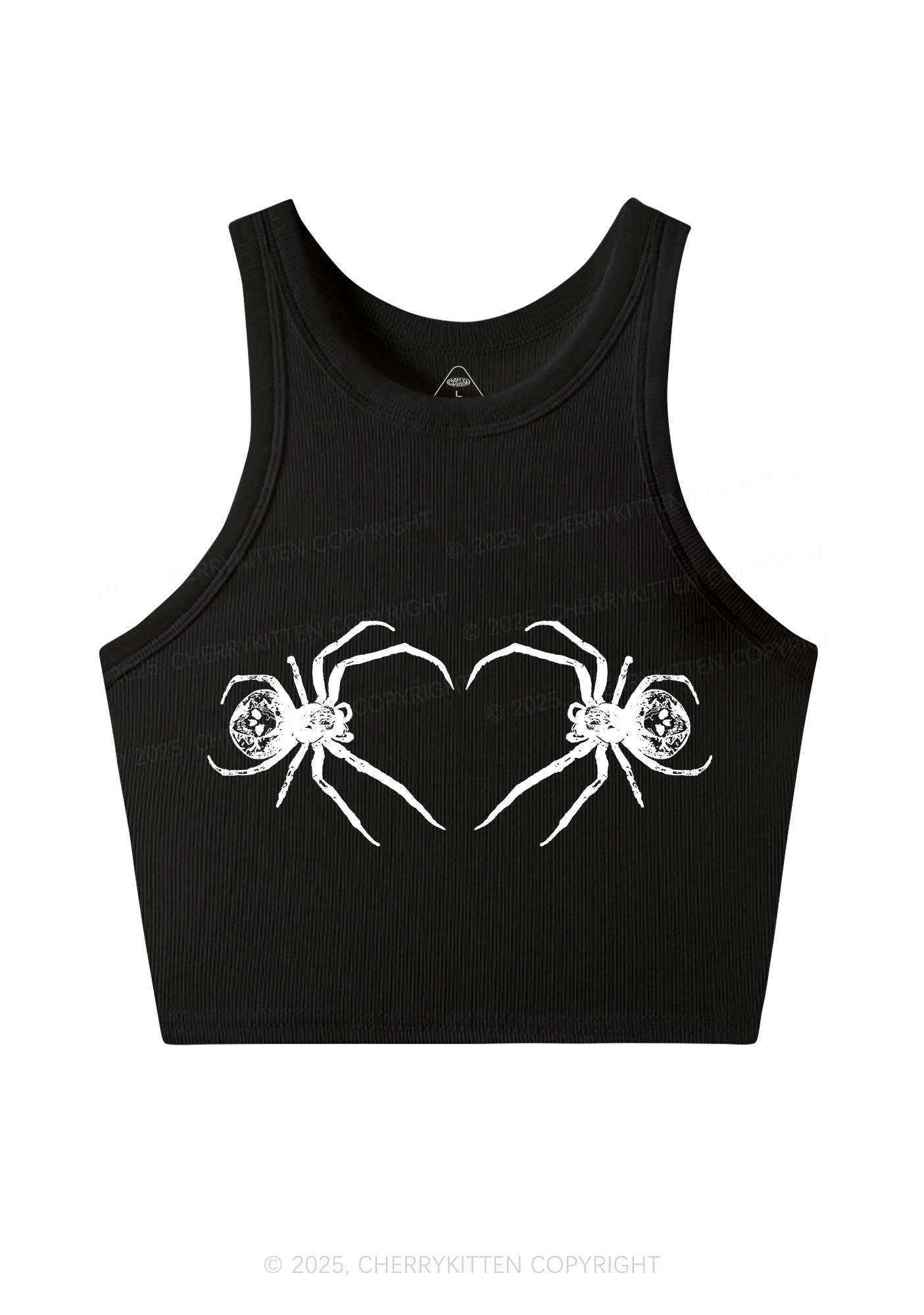 Skull Spider Y2K Crop Tank Top Cherrykitten