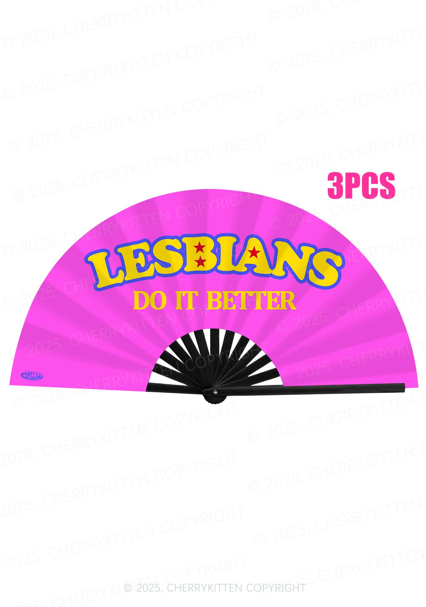 Lesbians Do It Better Pride Y2K Rave Hand Fan Cherrykitten