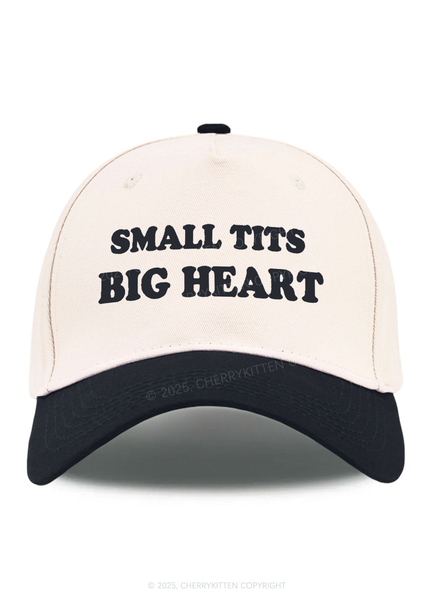 Embroidered Small But Big Heart Y2K Color Block Baseball Cap Cherrykitten