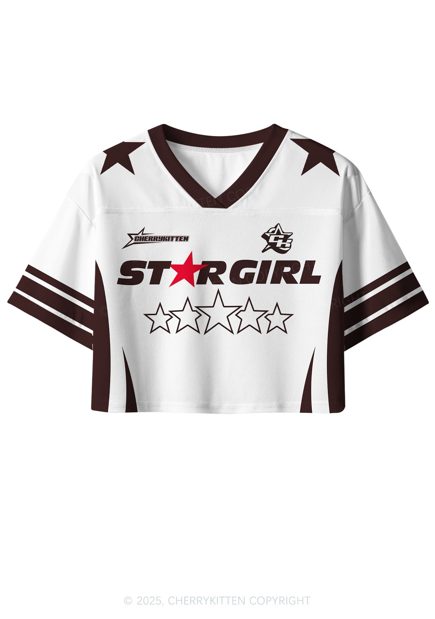 Custom Five Stars Girl Y2K Crop Sport Jersey Shirts Cherrykitten