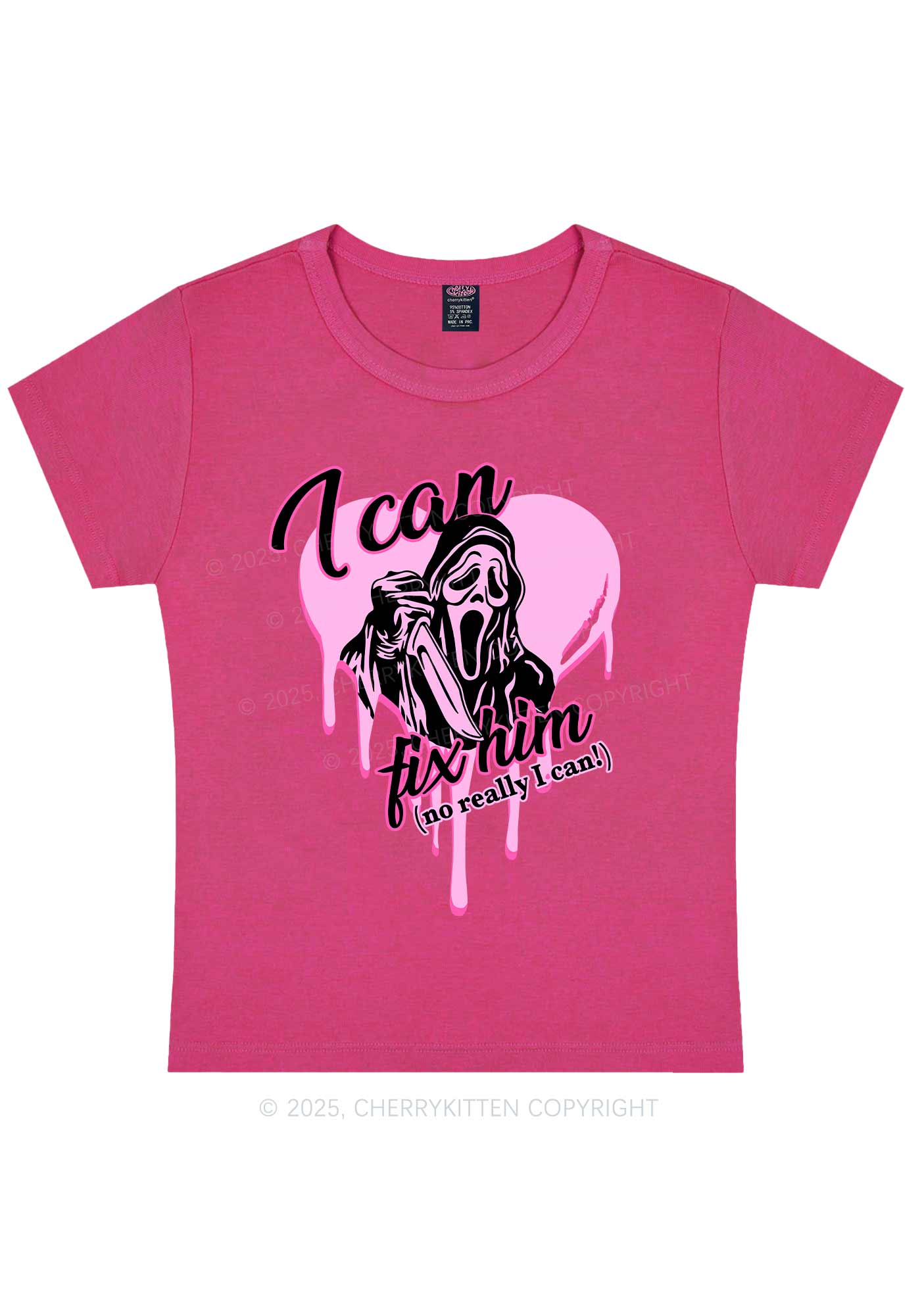 Halloween Ghost Fix Him Y2K Baby Tee Cherrykitten