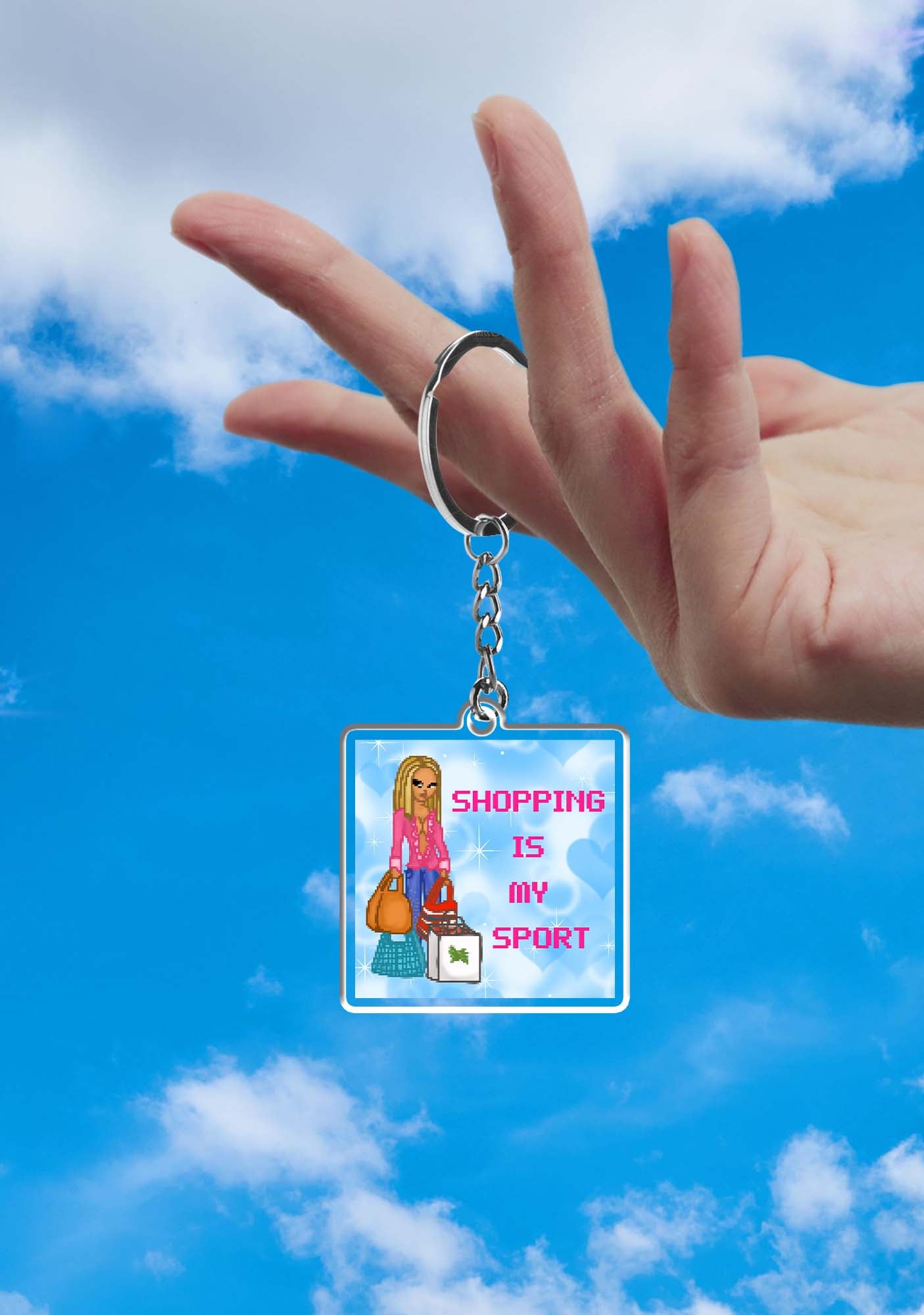 Shopping Is My Sport 1Pc Y2K Keychain Cherrykitten