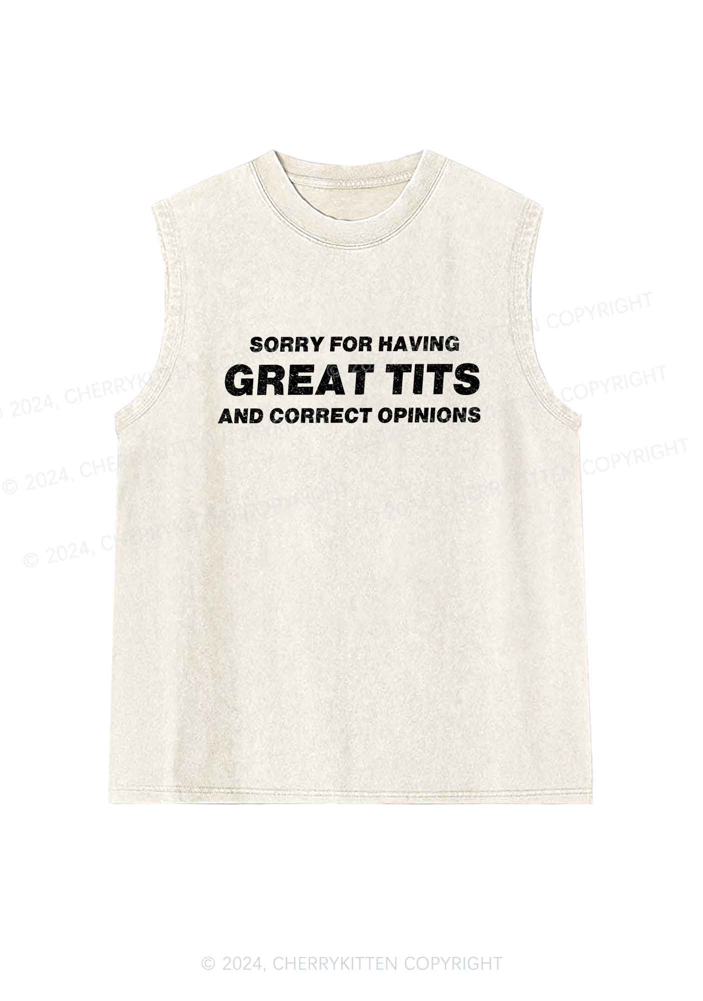 Sorry For Having Correct Opinions Y2K Washed Tank Cherrykitten