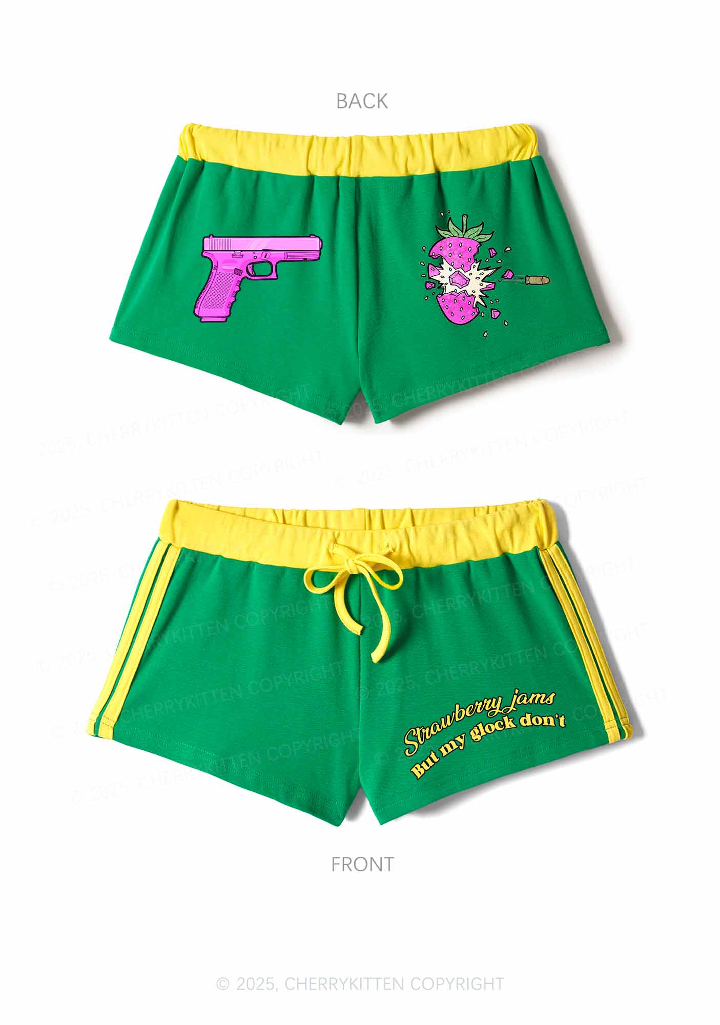 Strawberry Jams Y2K Drawstring Mini Shorts Cherrykitten