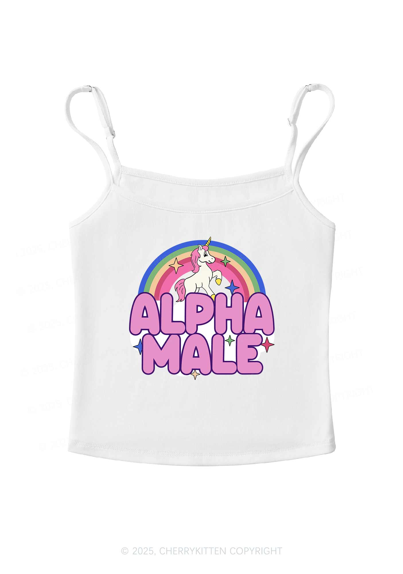 Rainbow Unicorn Alpha Y2K Spaghetti Strap Cami Cherrykitten