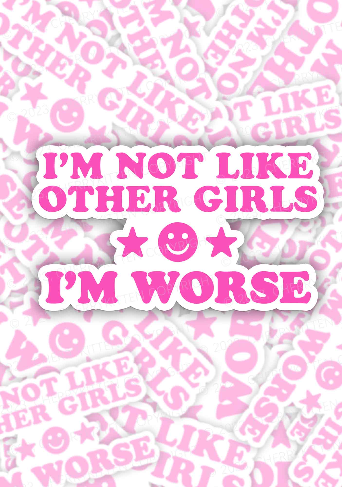 I'm Worse 1Pc Y2K Sticker Cherrykitten