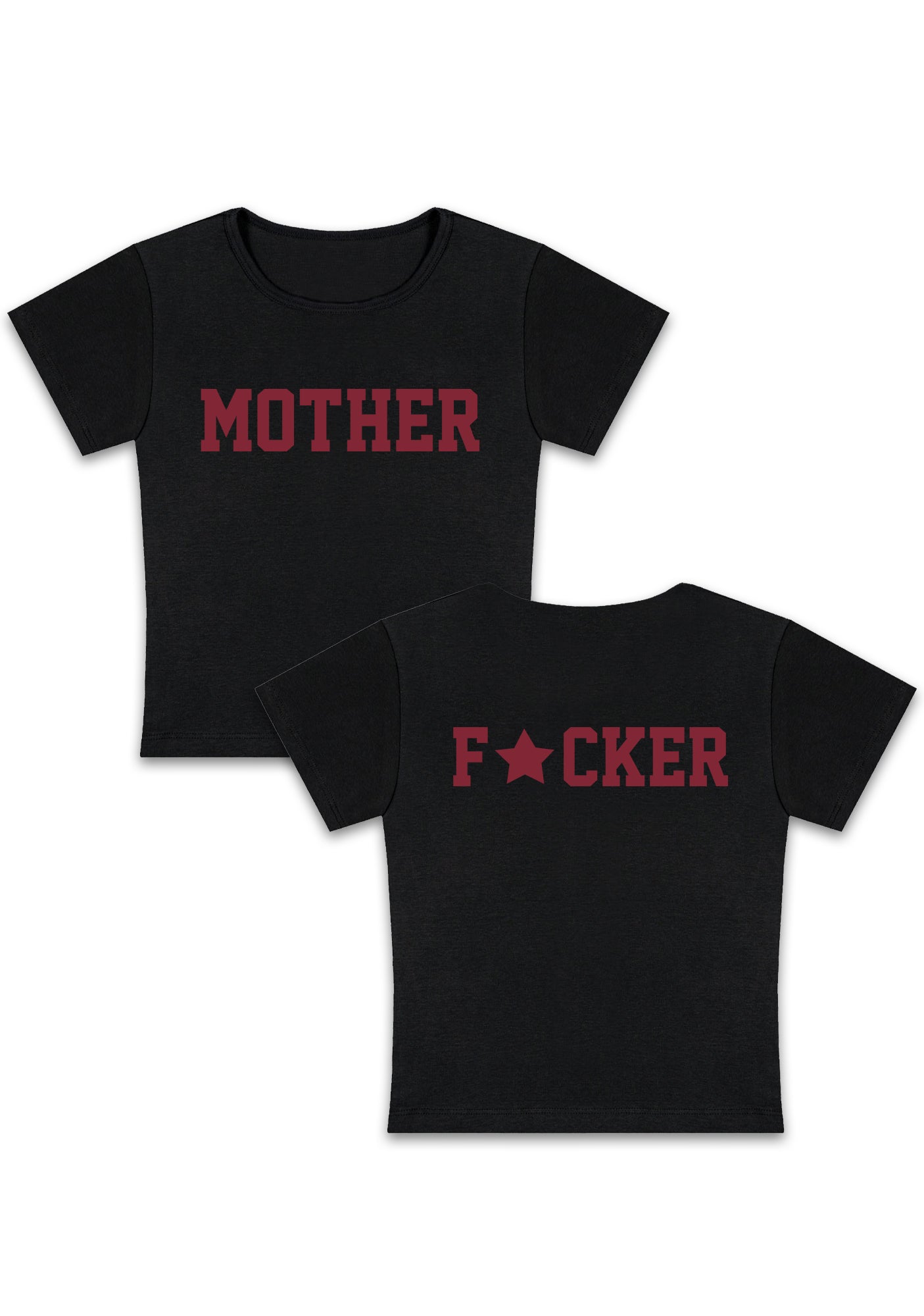 Motherfxcker Two Sides Y2K Baby Tee