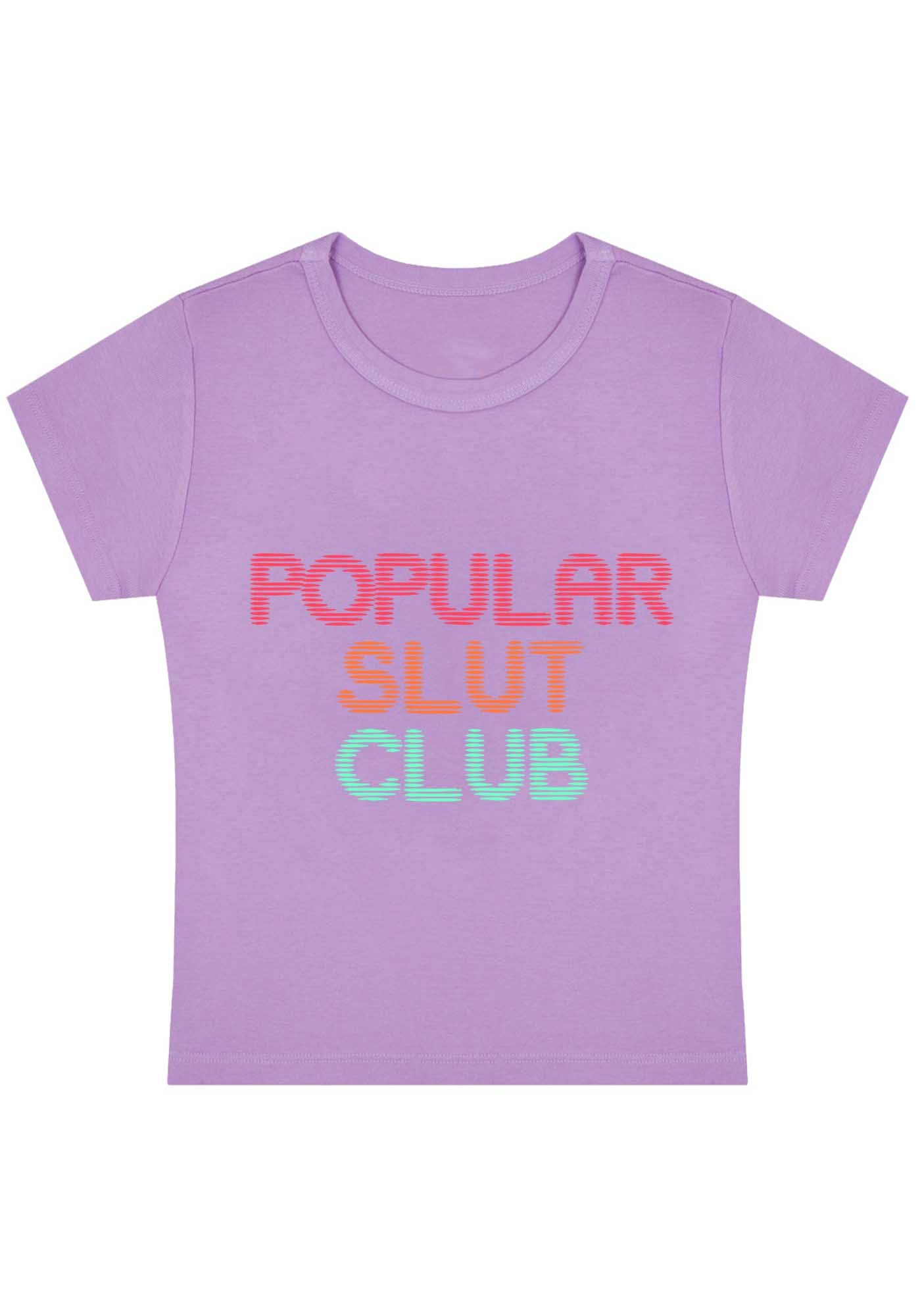 Curvy Popular Slxt Club Baby Tee