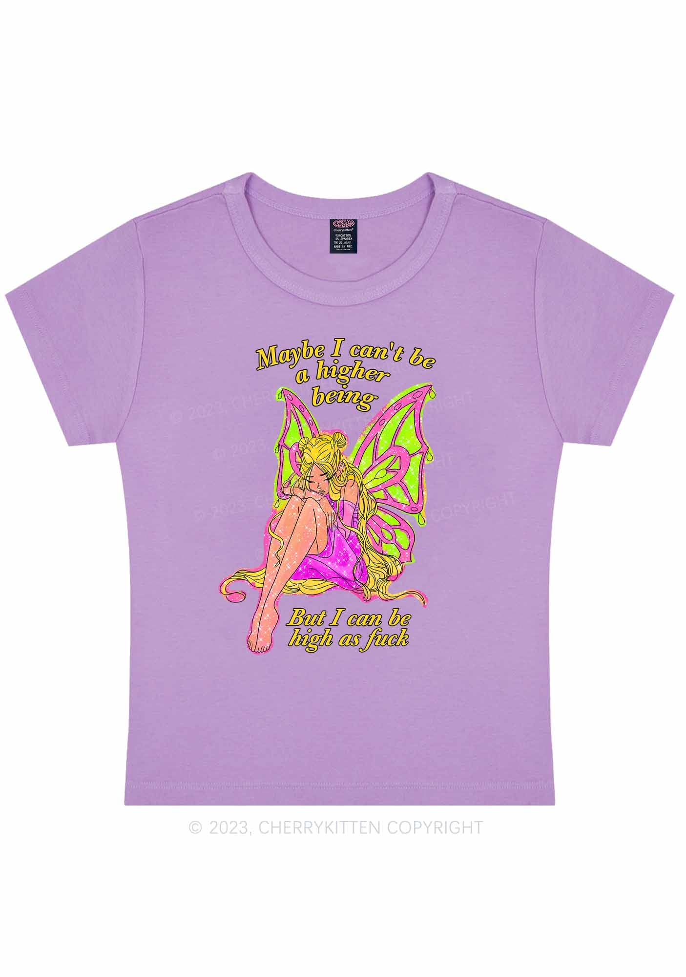 Curvy I Can't Be A Higher Y2K Baby Tee Cherrykitten