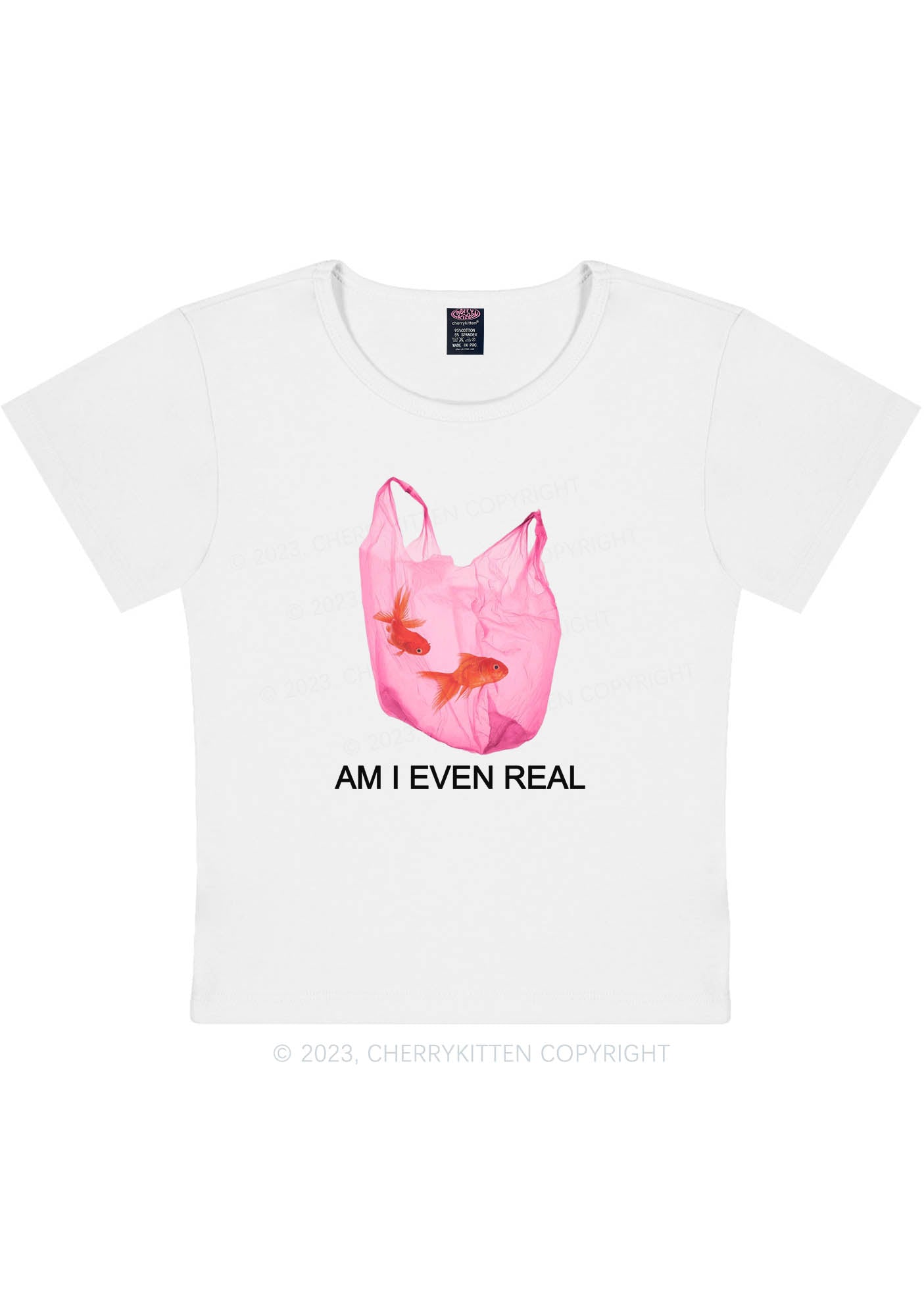 Am I Even Real Y2K Baby Tee Cherrykitten