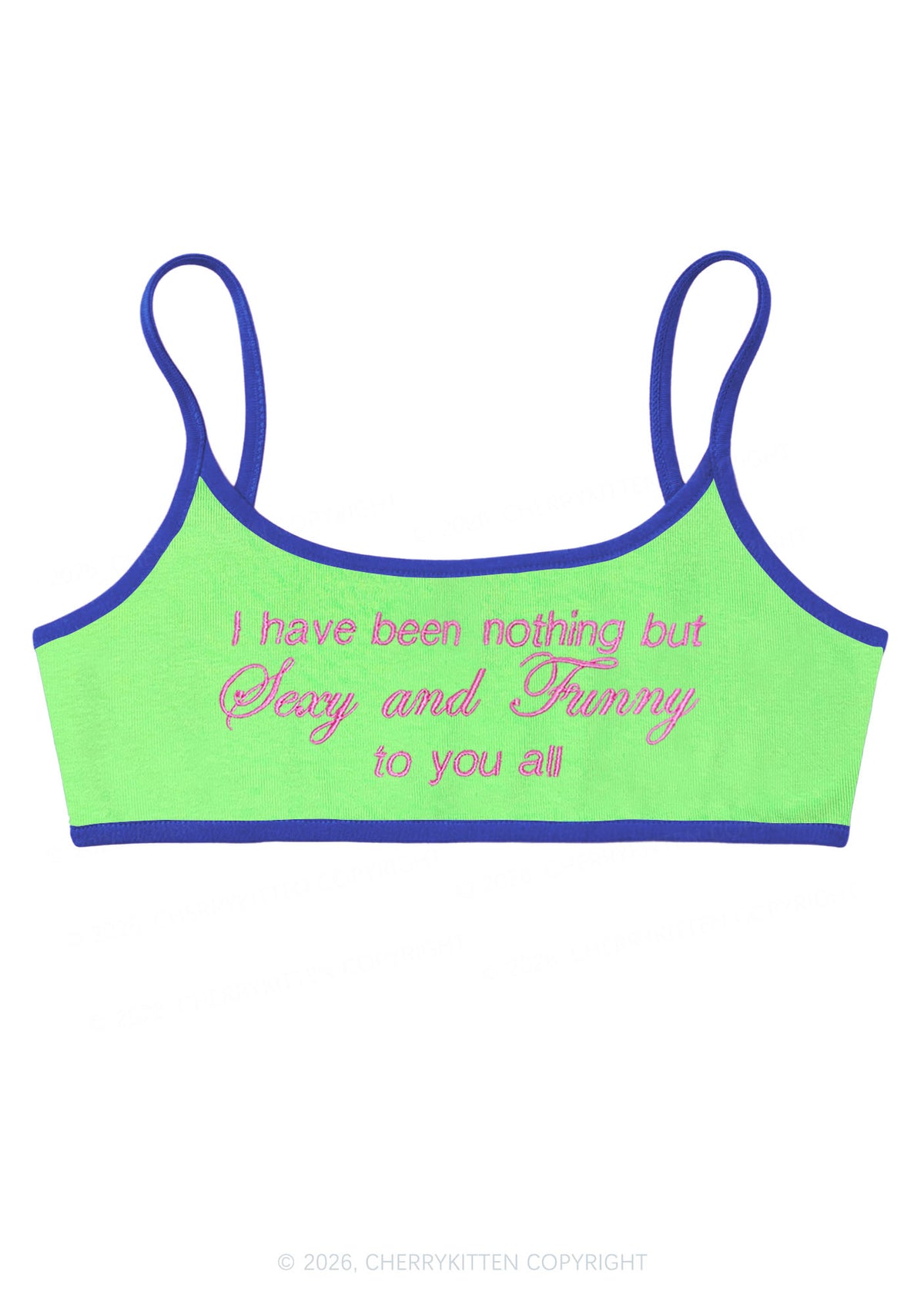 Embroidered I Have Been Nothing Y2K Super Crop Cami Cherrykitten